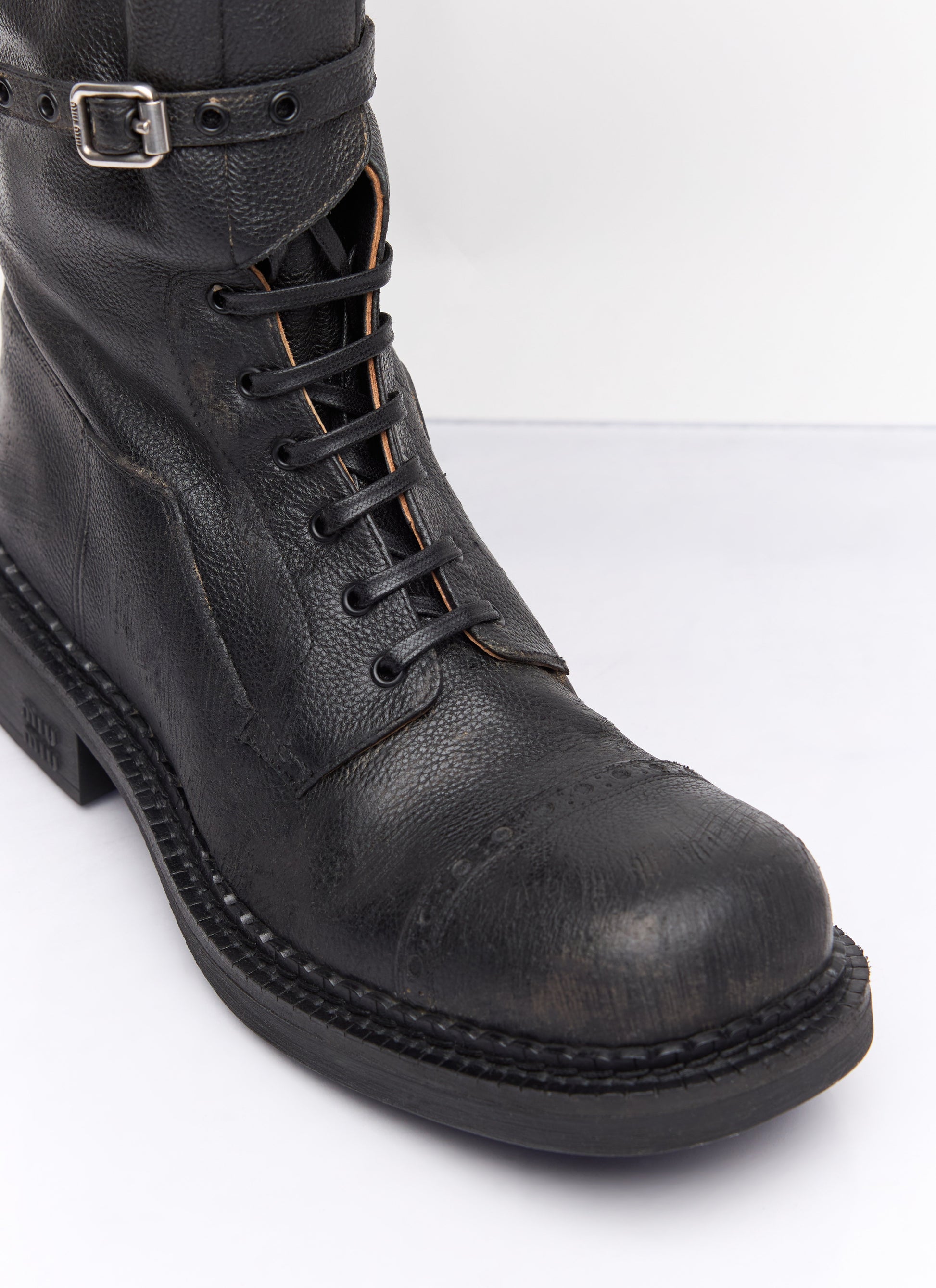 Miu Miu Women High Leather Boots MIU MIU