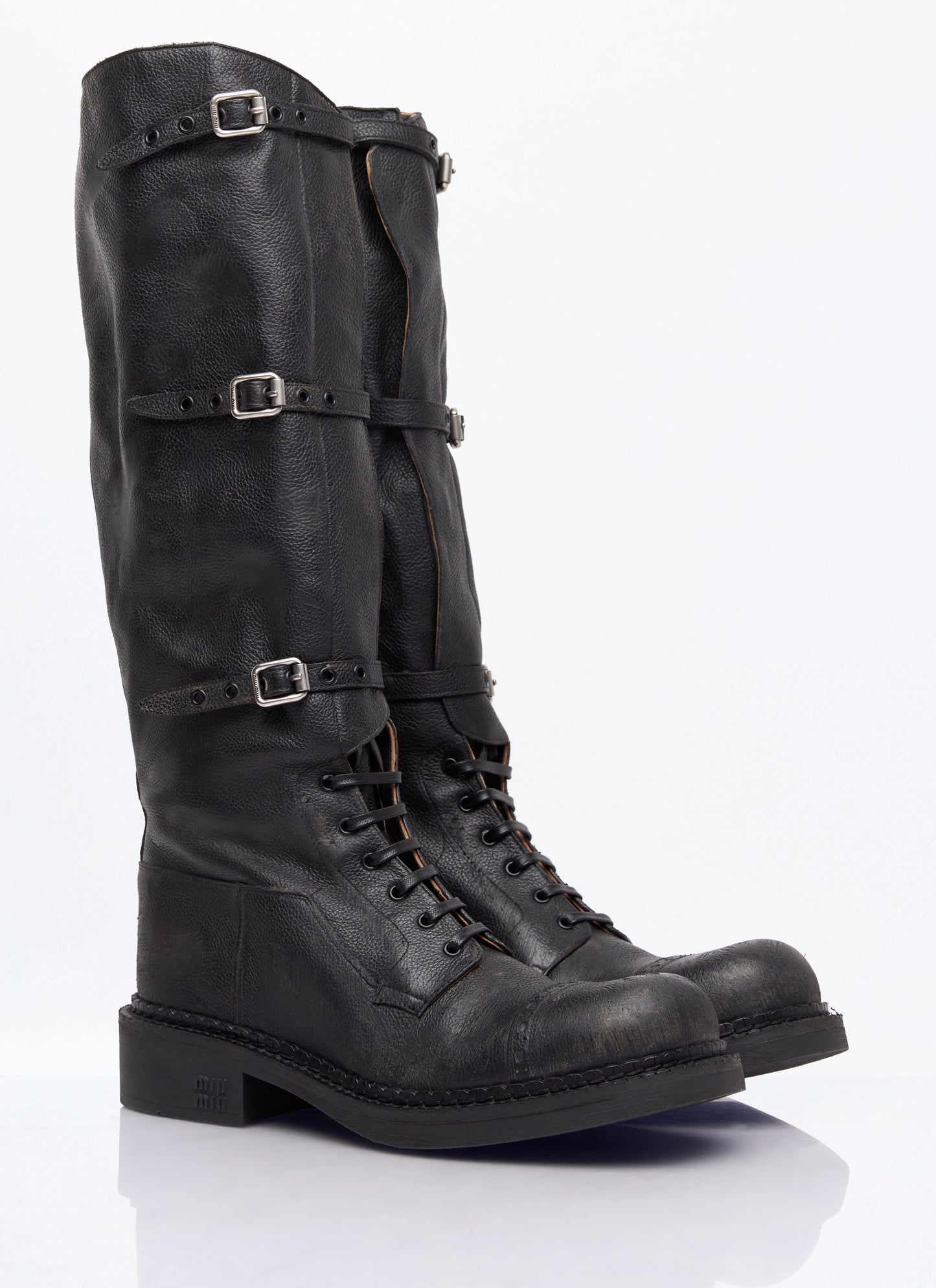 Miu Miu Women High Leather Boots MIU MIU