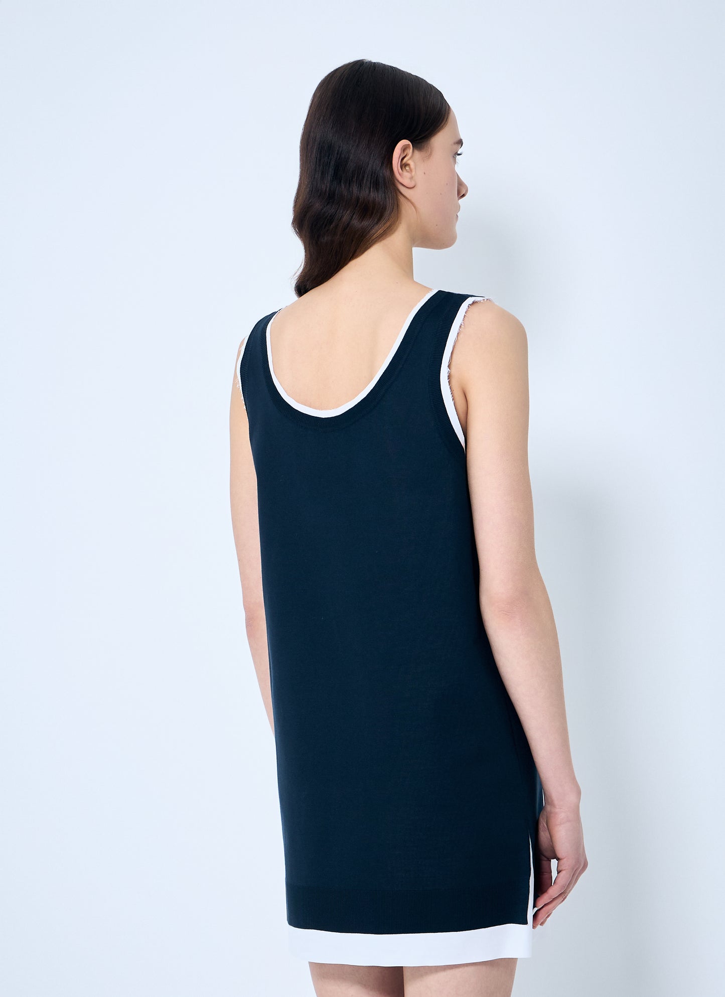 Miu Miu Women Knit And Poplin Mini Dress MIU MIU