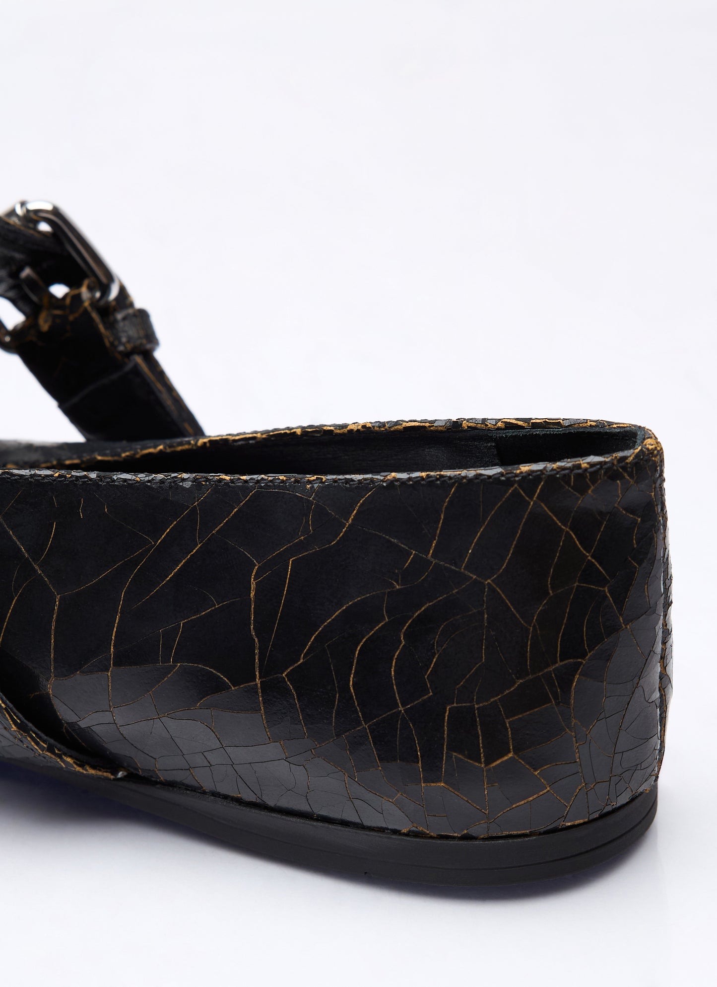 Miu Miu Women Crackled Leather Ballerina Shoes MIU MIU