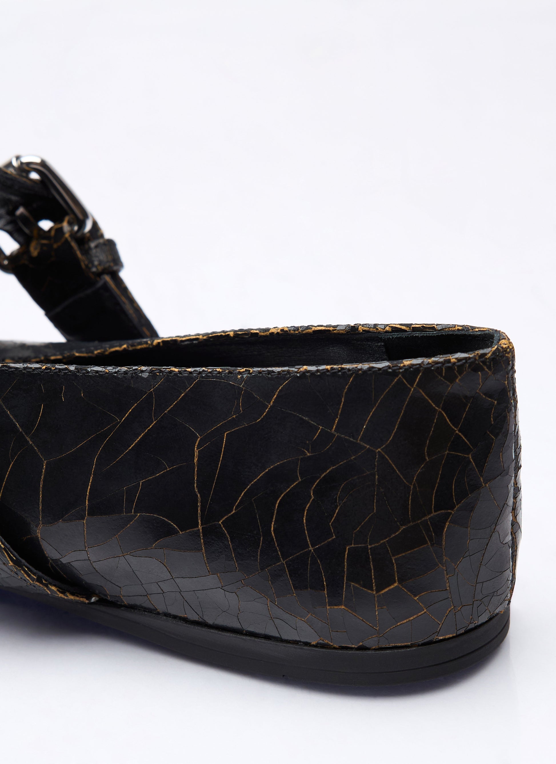 Miu Miu Women Crackled Leather Ballerina Shoes MIU MIU
