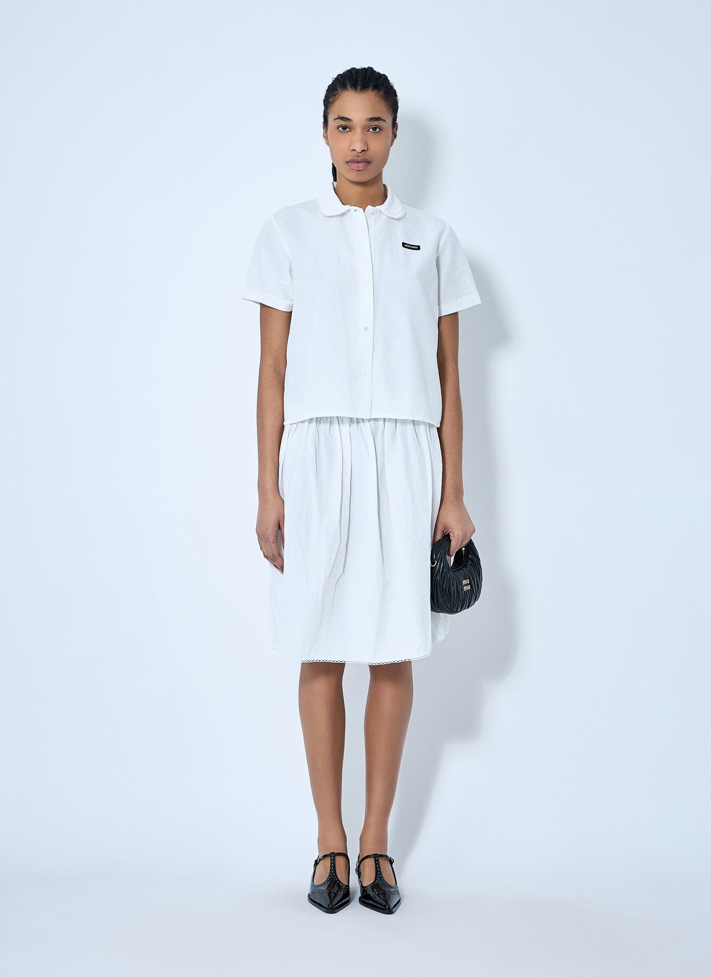 Miu Miu Women Logo Patch Shirt MIU MIU