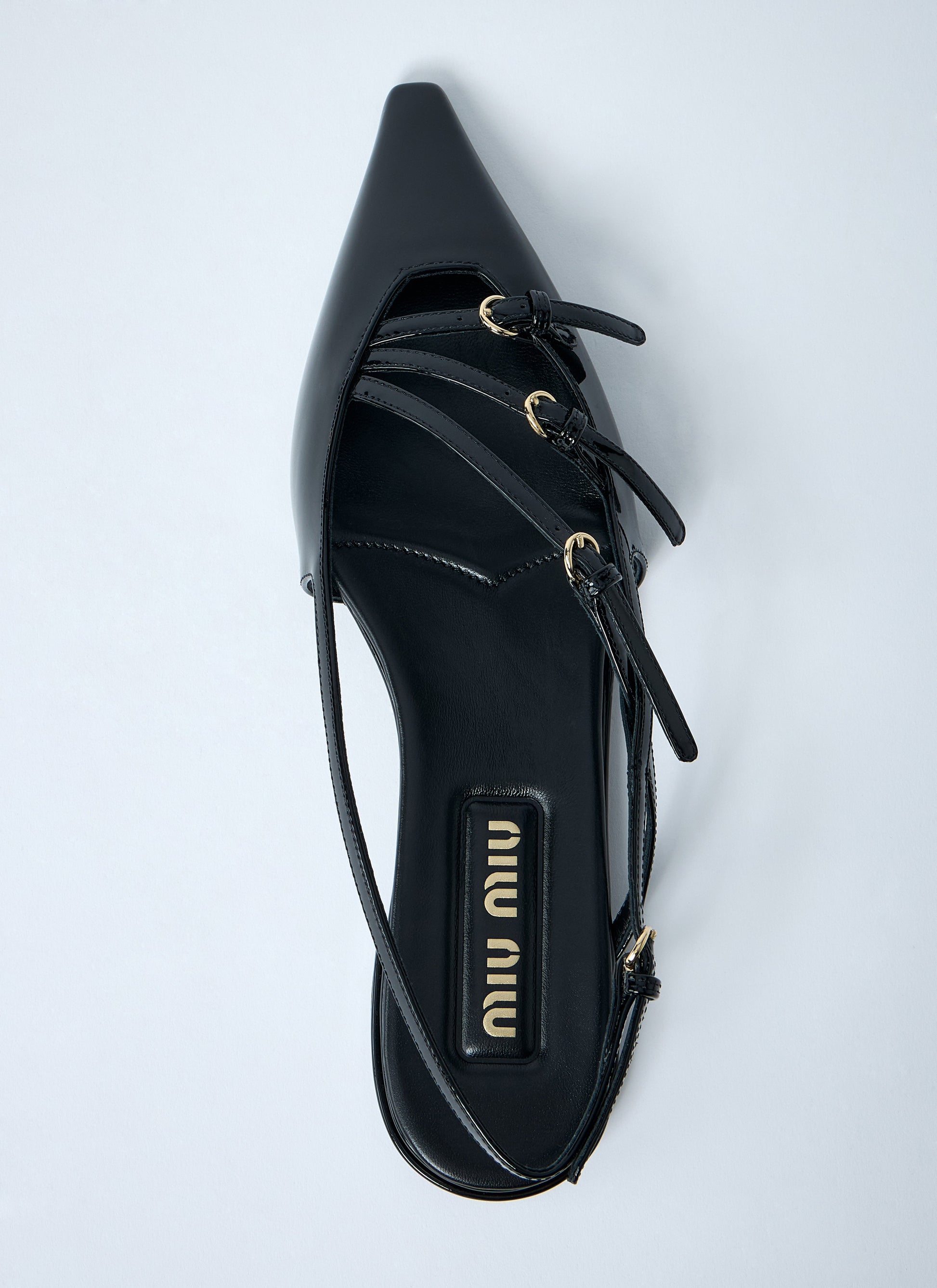 Miu Miu Women Patent Leather Slingback Ballerina Flats MIU MIU
