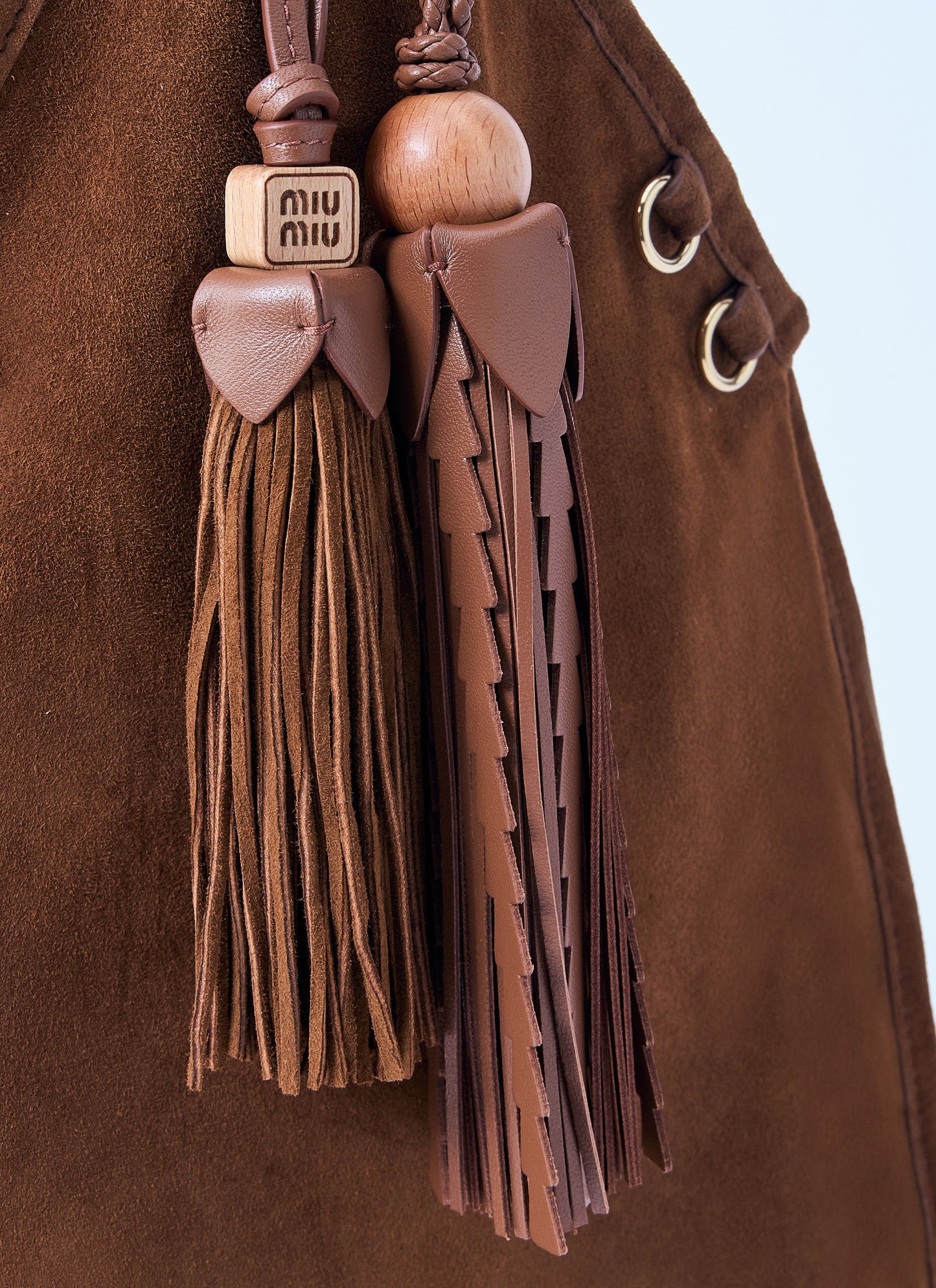 Miu Miu Women Suede Handbag With Tassels MIU MIU