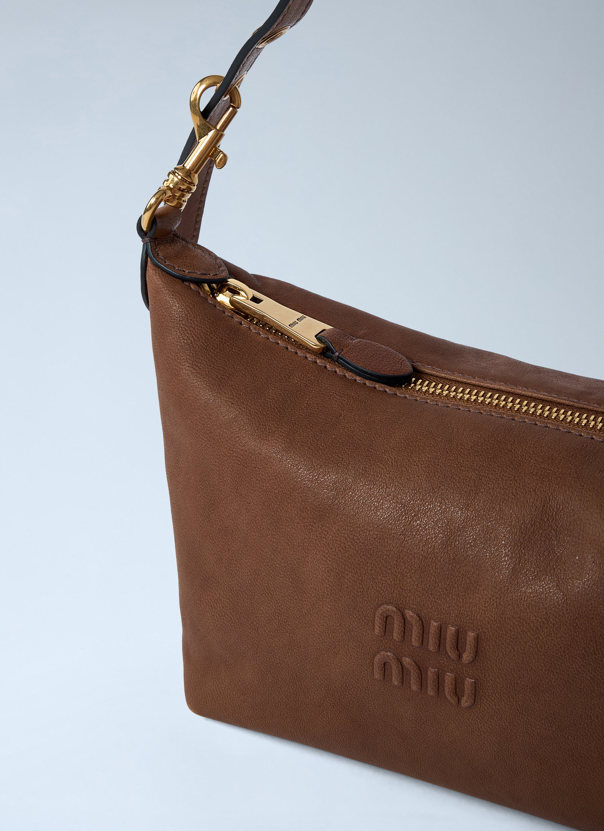 Miu Miu Women Leather Logo Motif Shoulder Bag MIU MIU