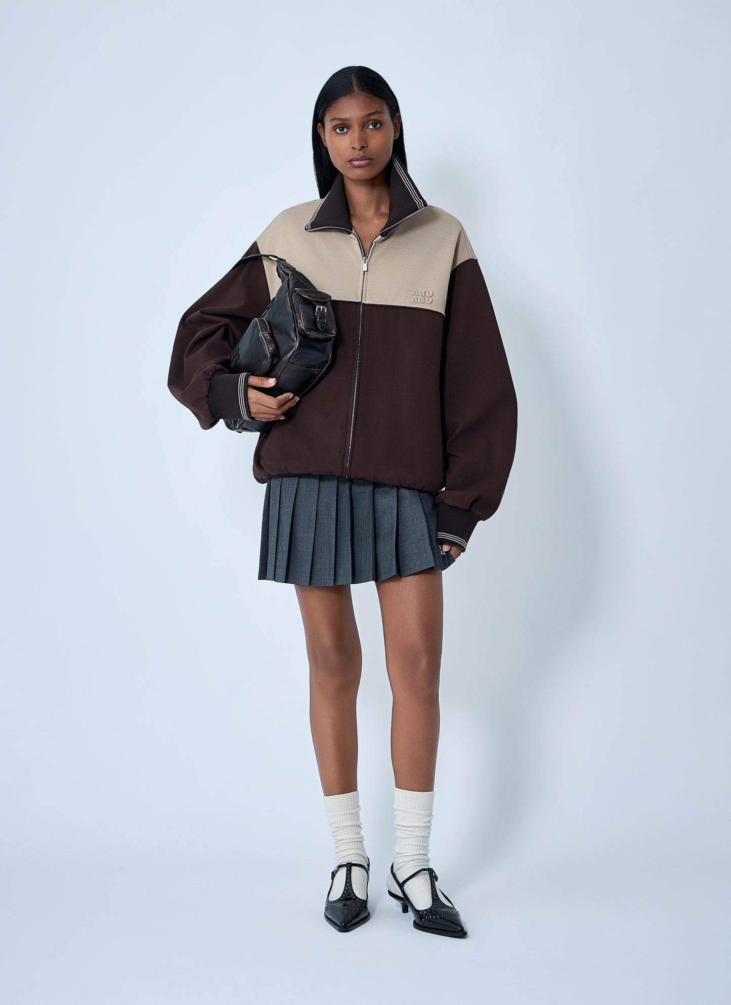Miu Miu Women Contrast Panel Jacket MIU MIU