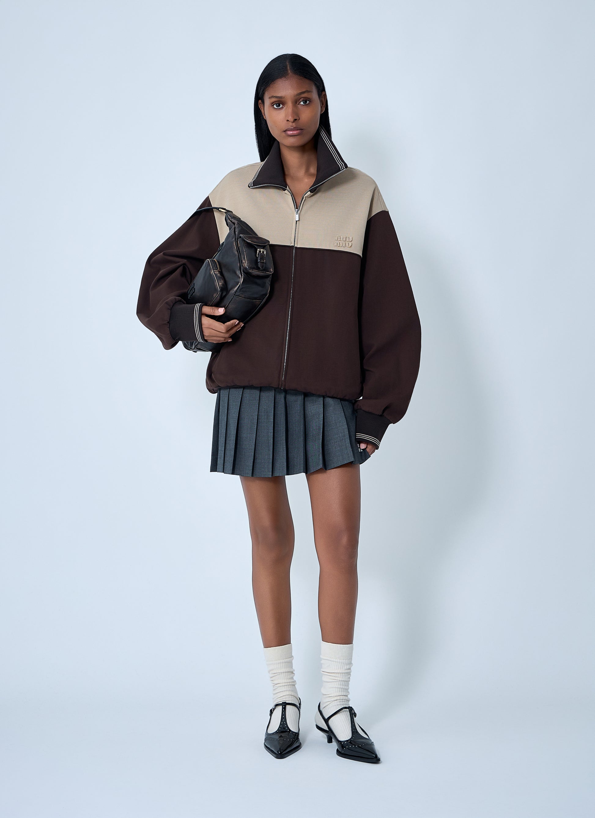 Miu Miu Women Contrast Panel Jacket MIU MIU