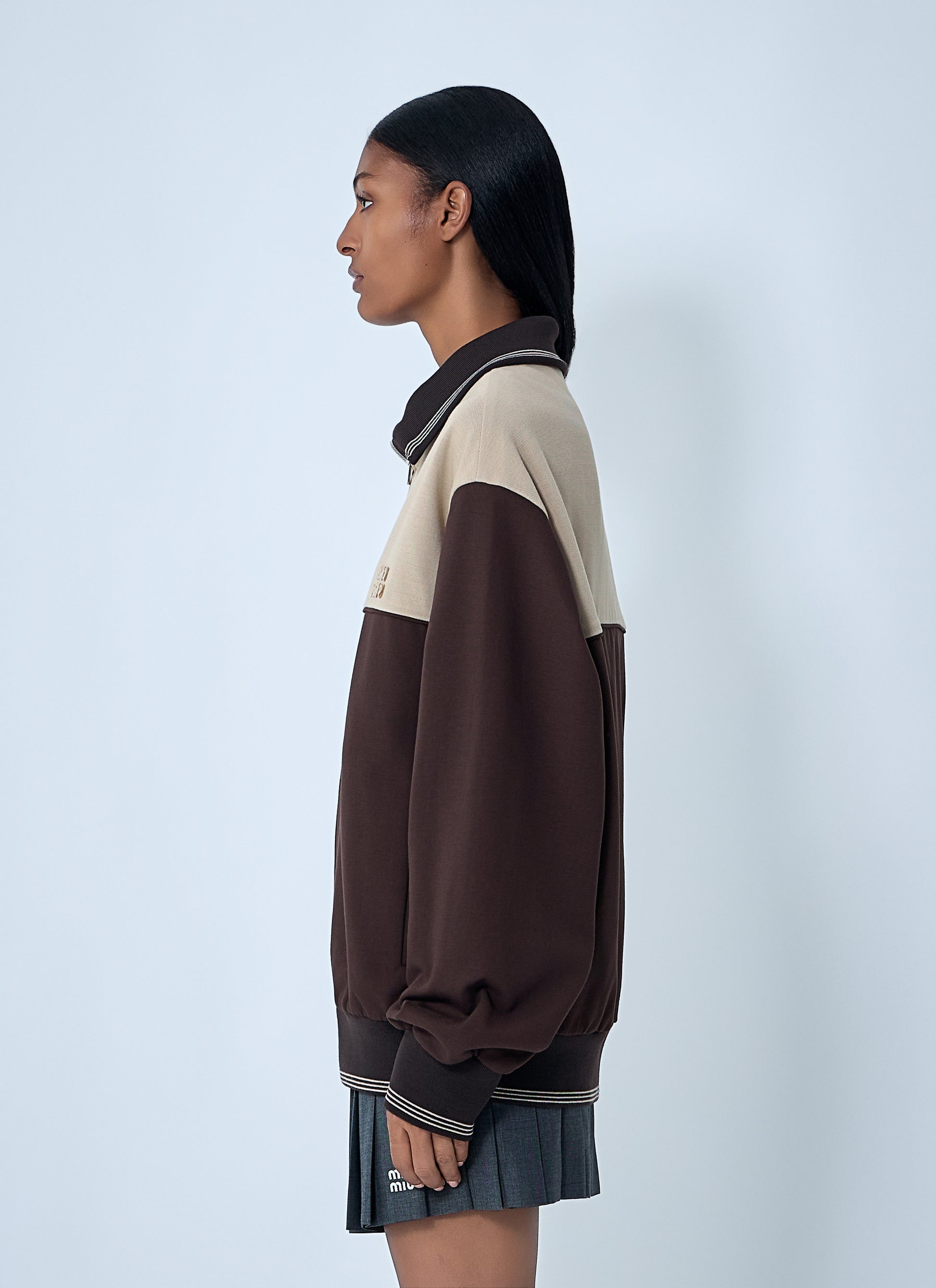 Miu Miu Women Contrast Panel Jacket MIU MIU