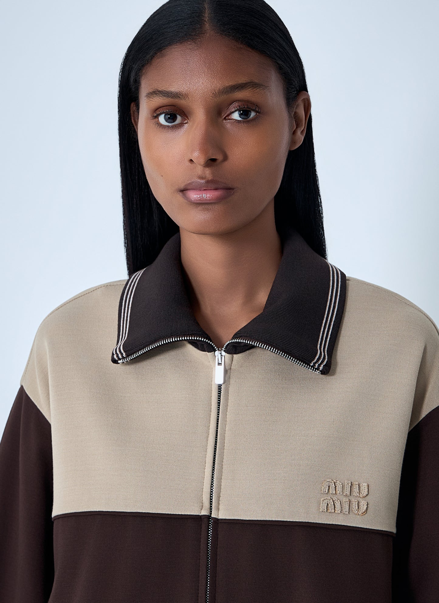 Miu Miu Women Contrast Panel Jacket MIU MIU