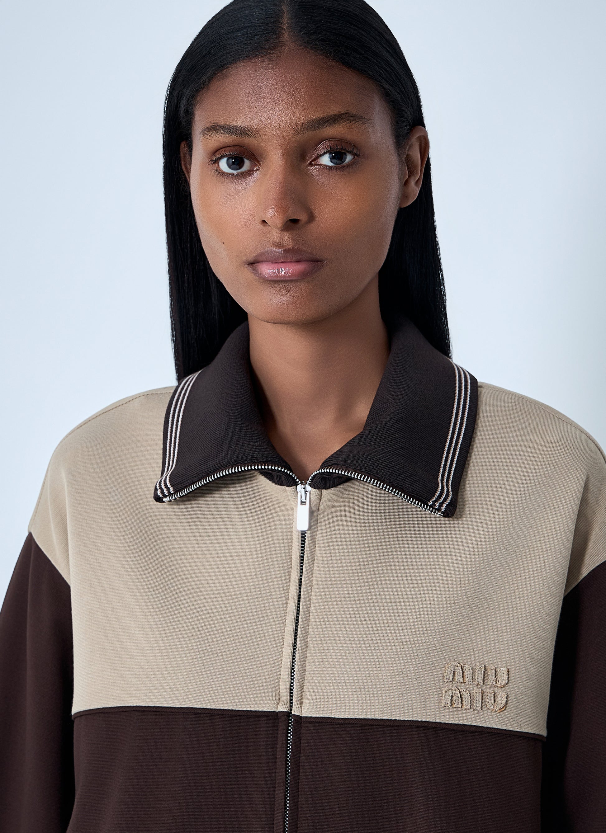 Miu Miu Women Contrast Panel Jacket MIU MIU