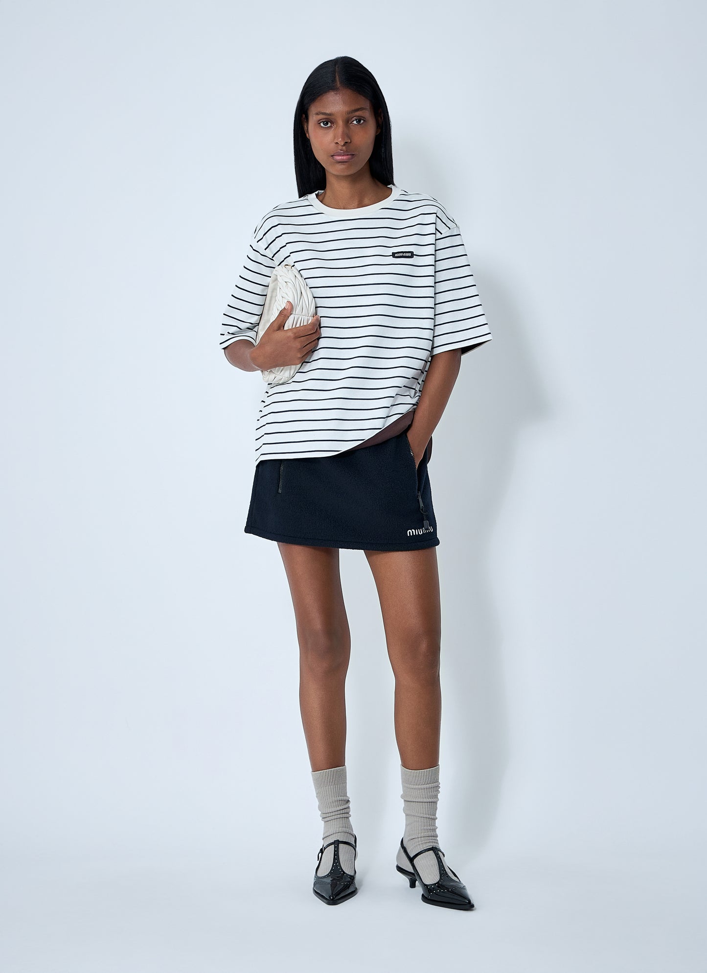 Miu Miu Women Logo Motif T-Shirt MIU MIU