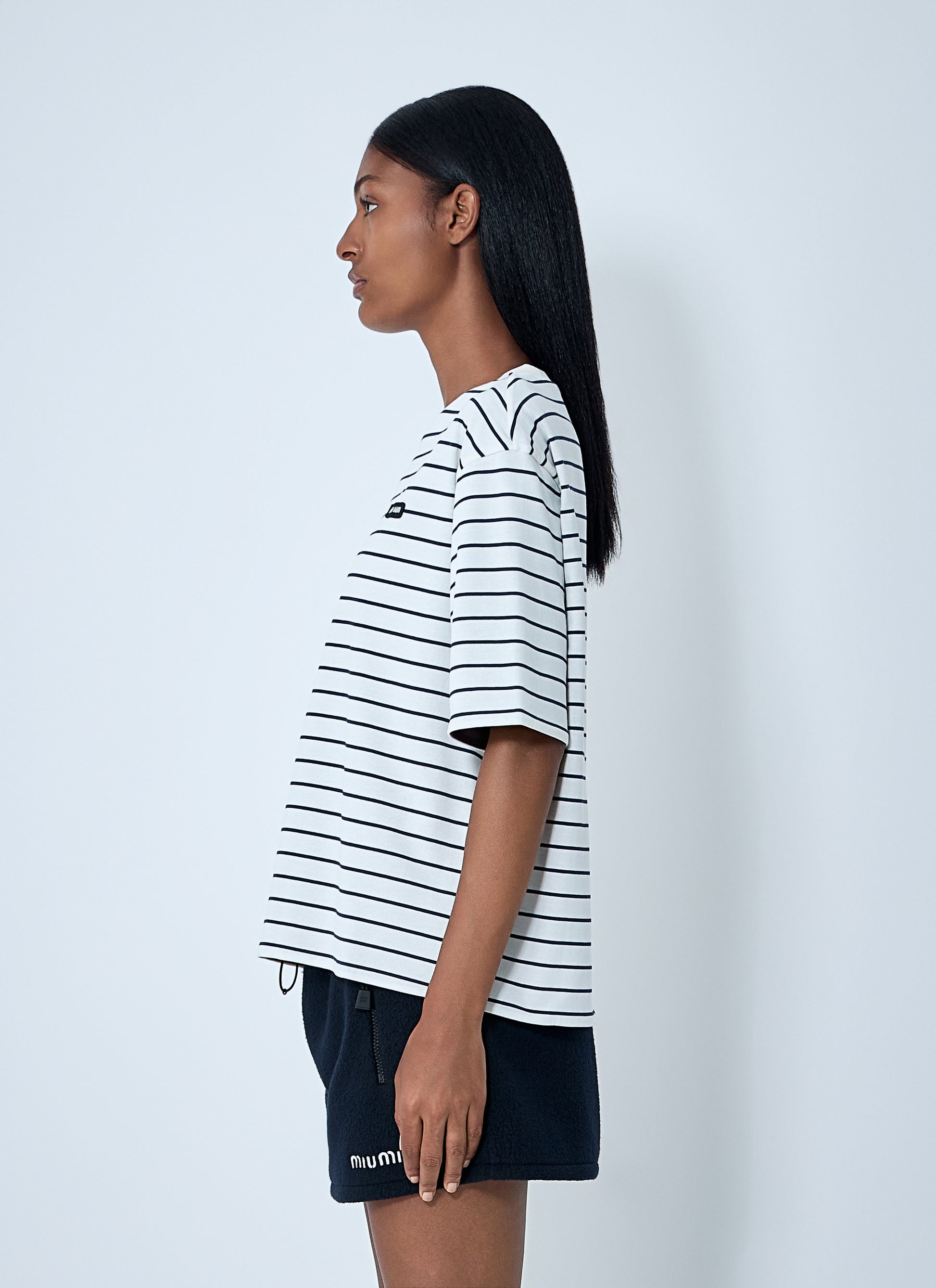 Miu Miu Women Logo Motif T-Shirt MIU MIU