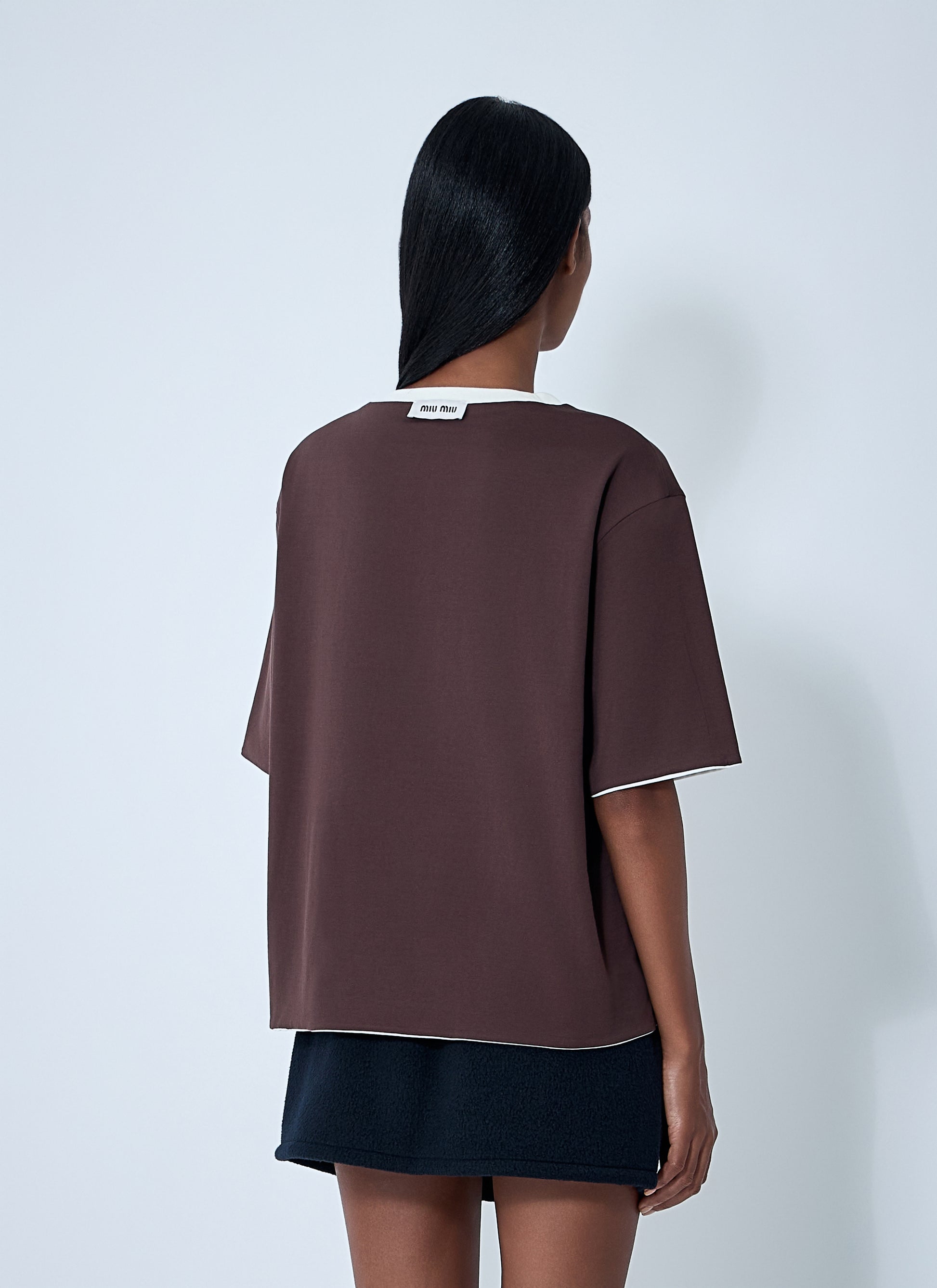 Miu Miu Women Logo Motif T-Shirt MIU MIU