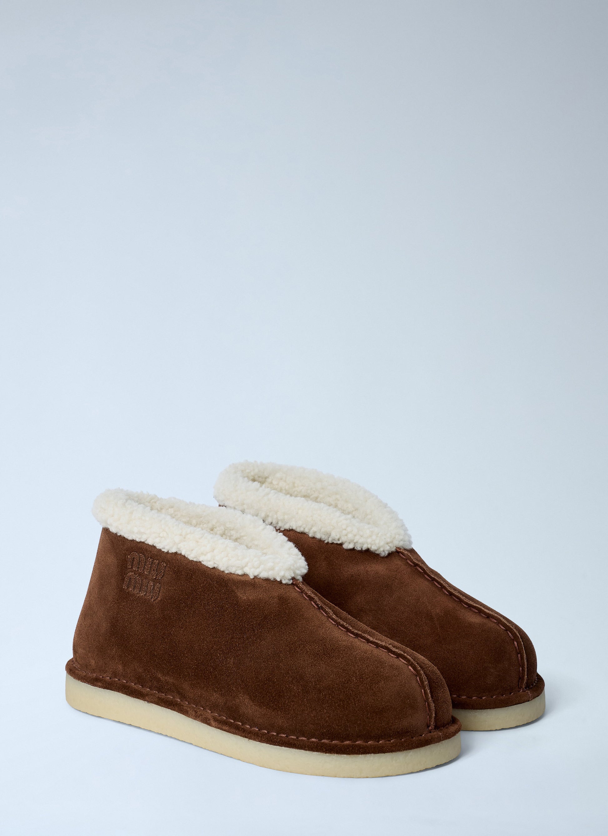 Miu Miu Women Suede Logo Motifs Boots MIU MIU