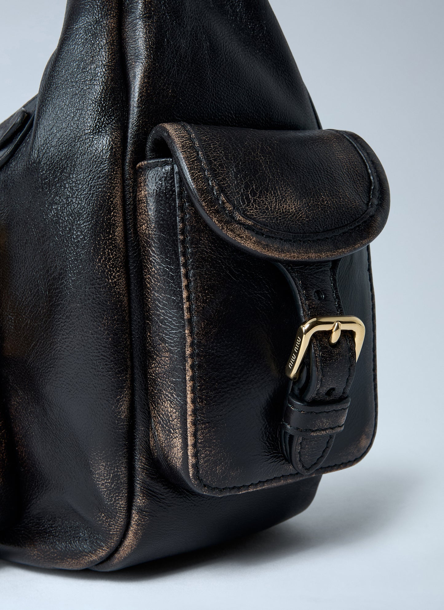 Miu Miu Women Pocket Leather Shoulder Bag MIU MIU
