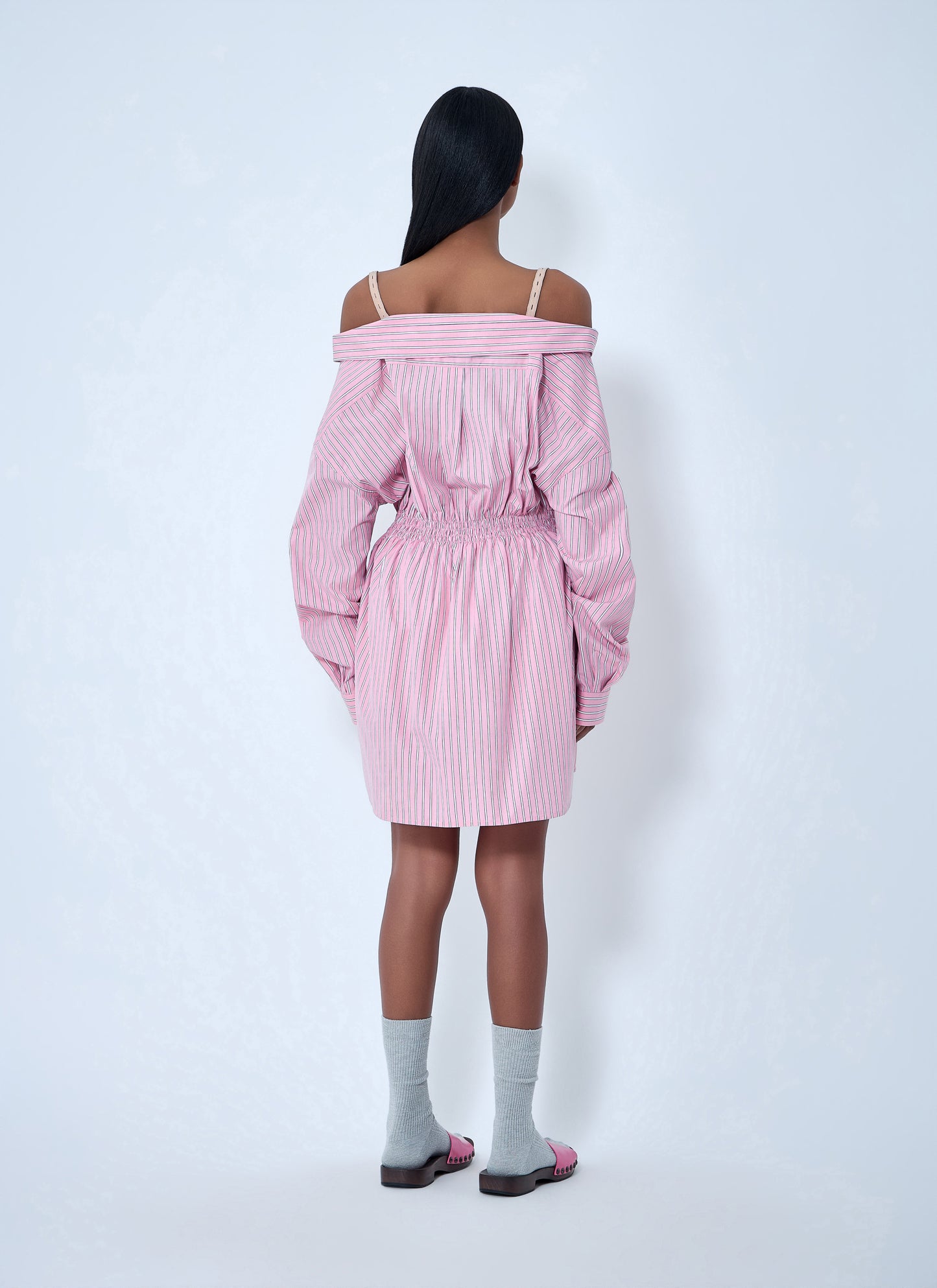 Miu Miu Women Striped Poplin Dress MIU MIU