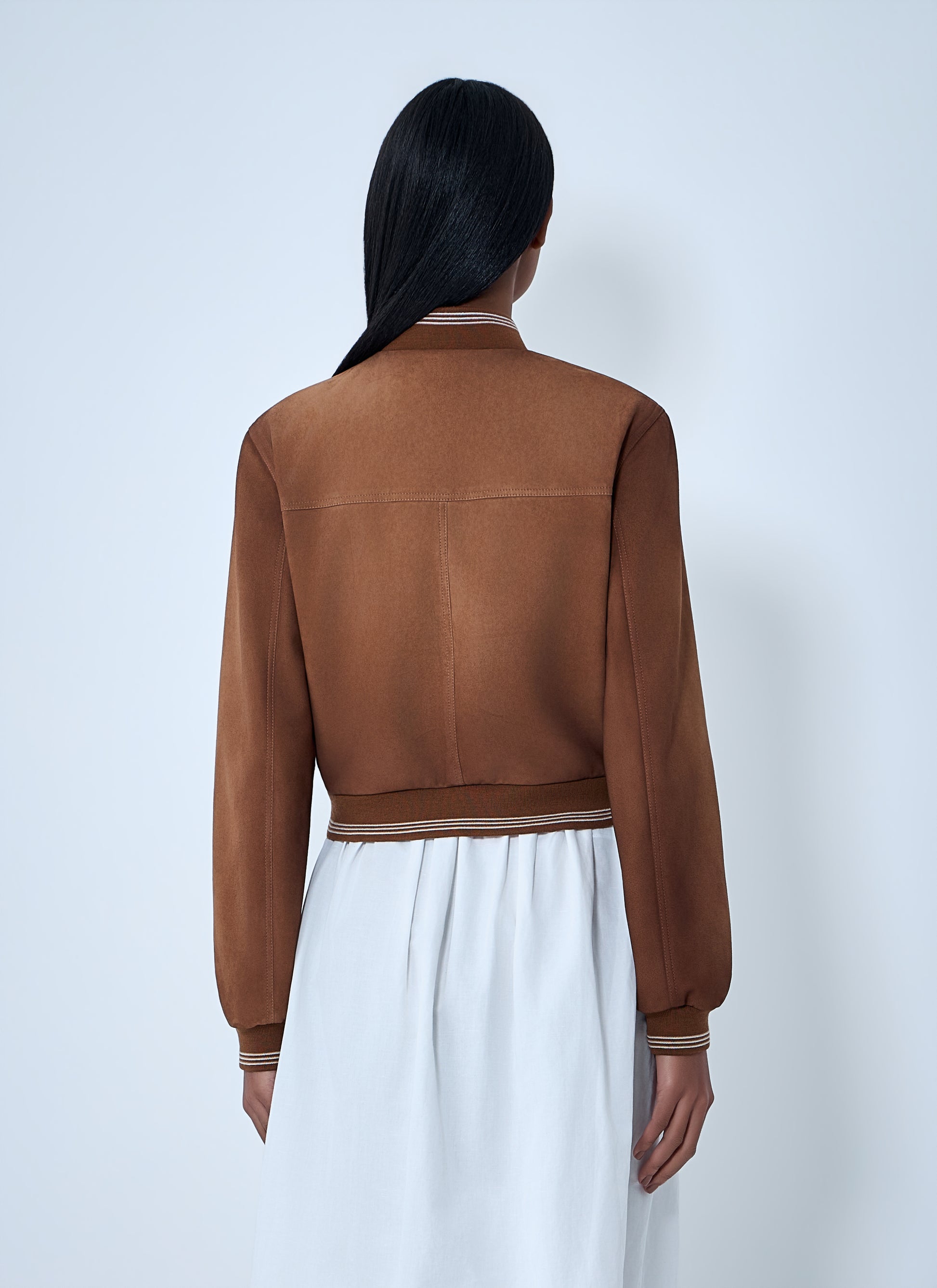Miu Miu Women Suede Bomber Jacket MIU MIU
