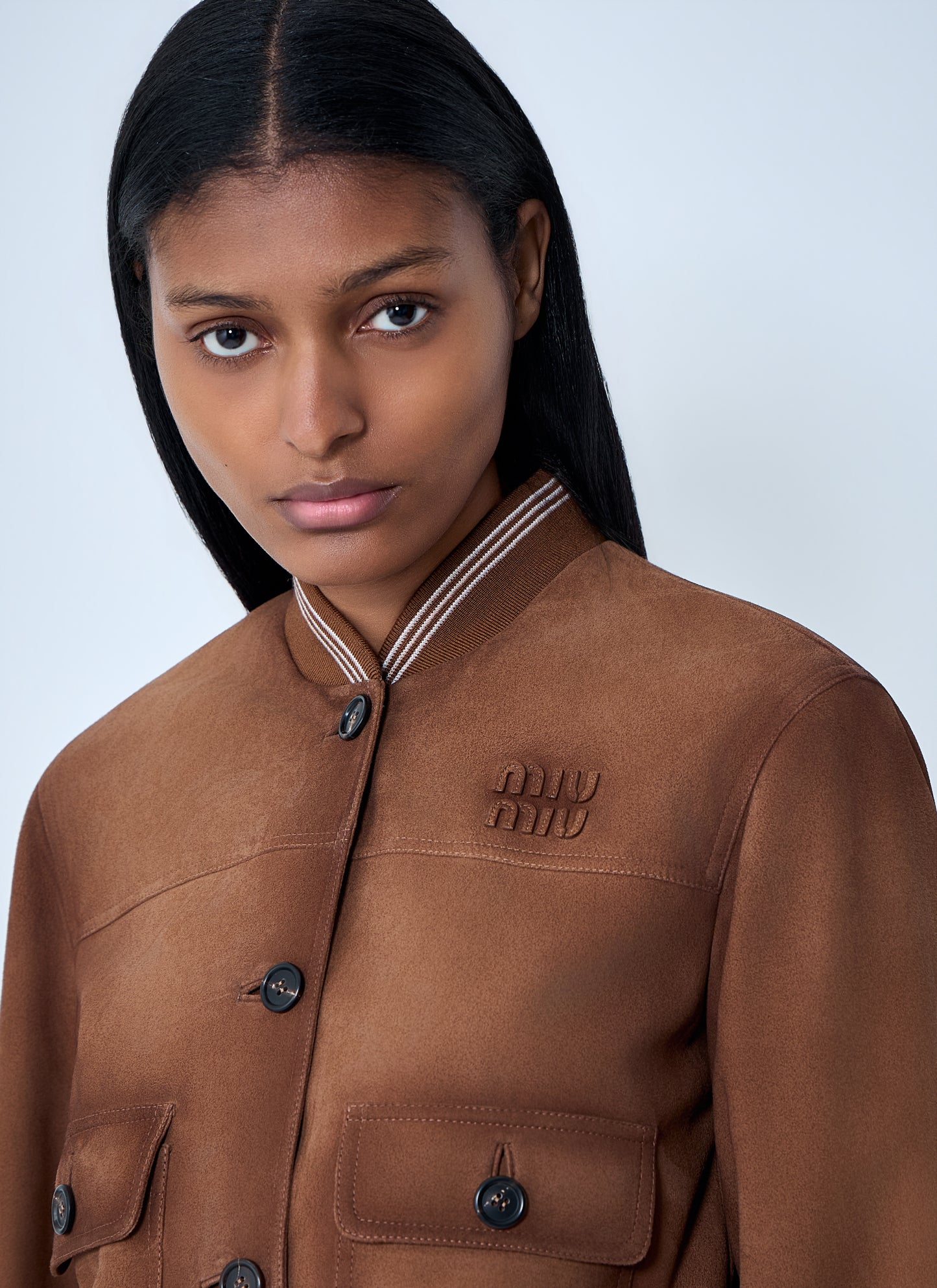 Miu Miu Women Suede Bomber Jacket MIU MIU