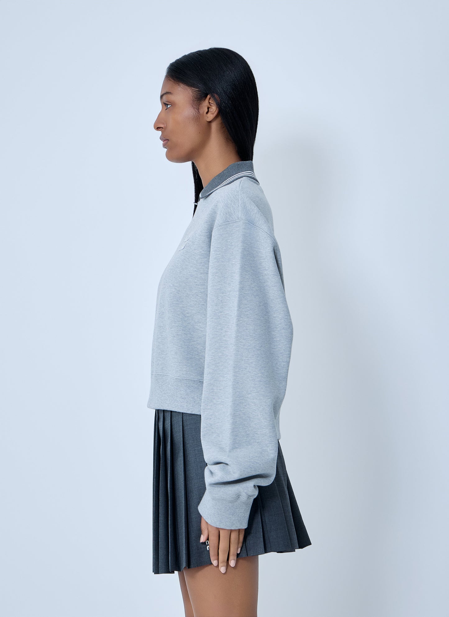 Miu Miu Women Logo Motif Fleece Sweatshirt MIU MIU