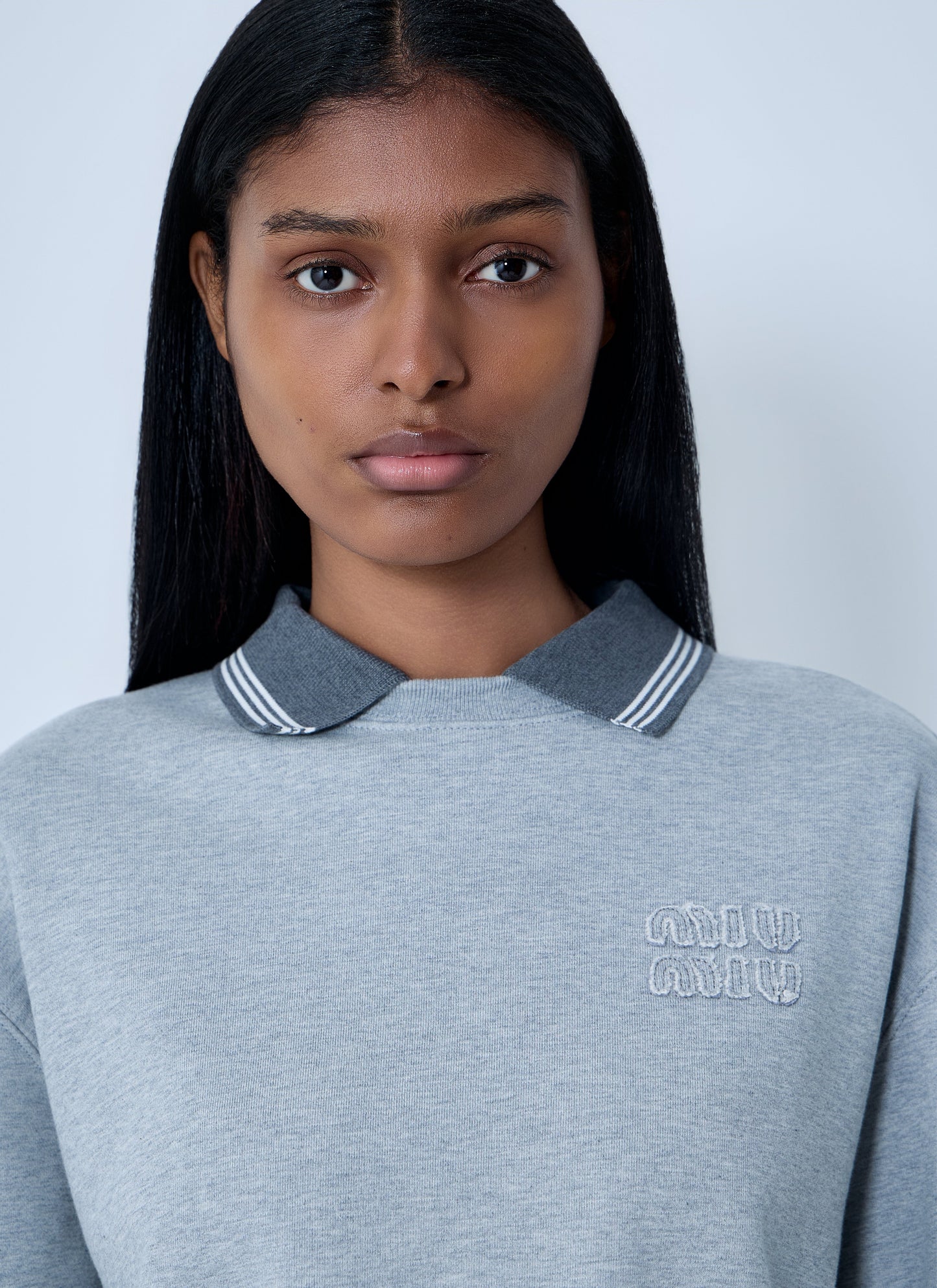 Miu Miu Women Logo Motif Fleece Sweatshirt MIU MIU