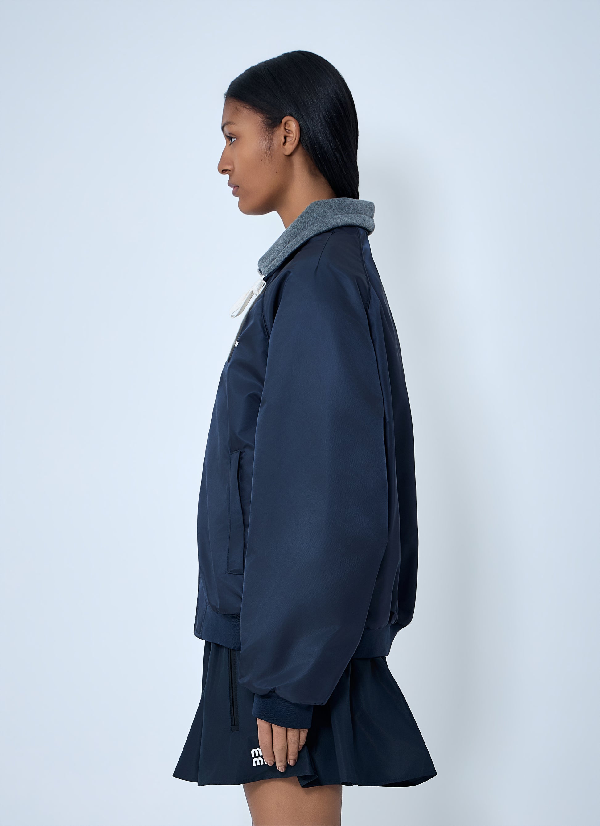 Miu Miu Women Technical Gazar And Fleece Bomber Jacket MIU MIU