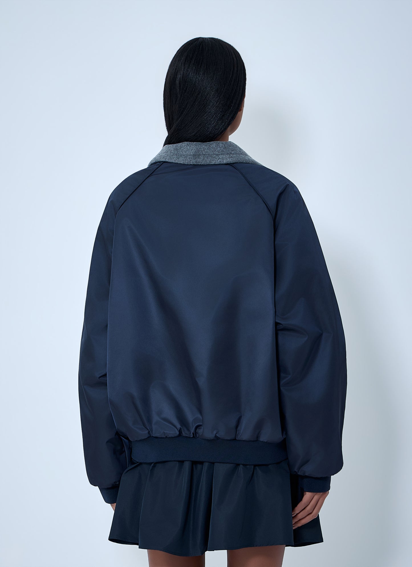 Miu Miu Women Technical Gazar And Fleece Bomber Jacket MIU MIU
