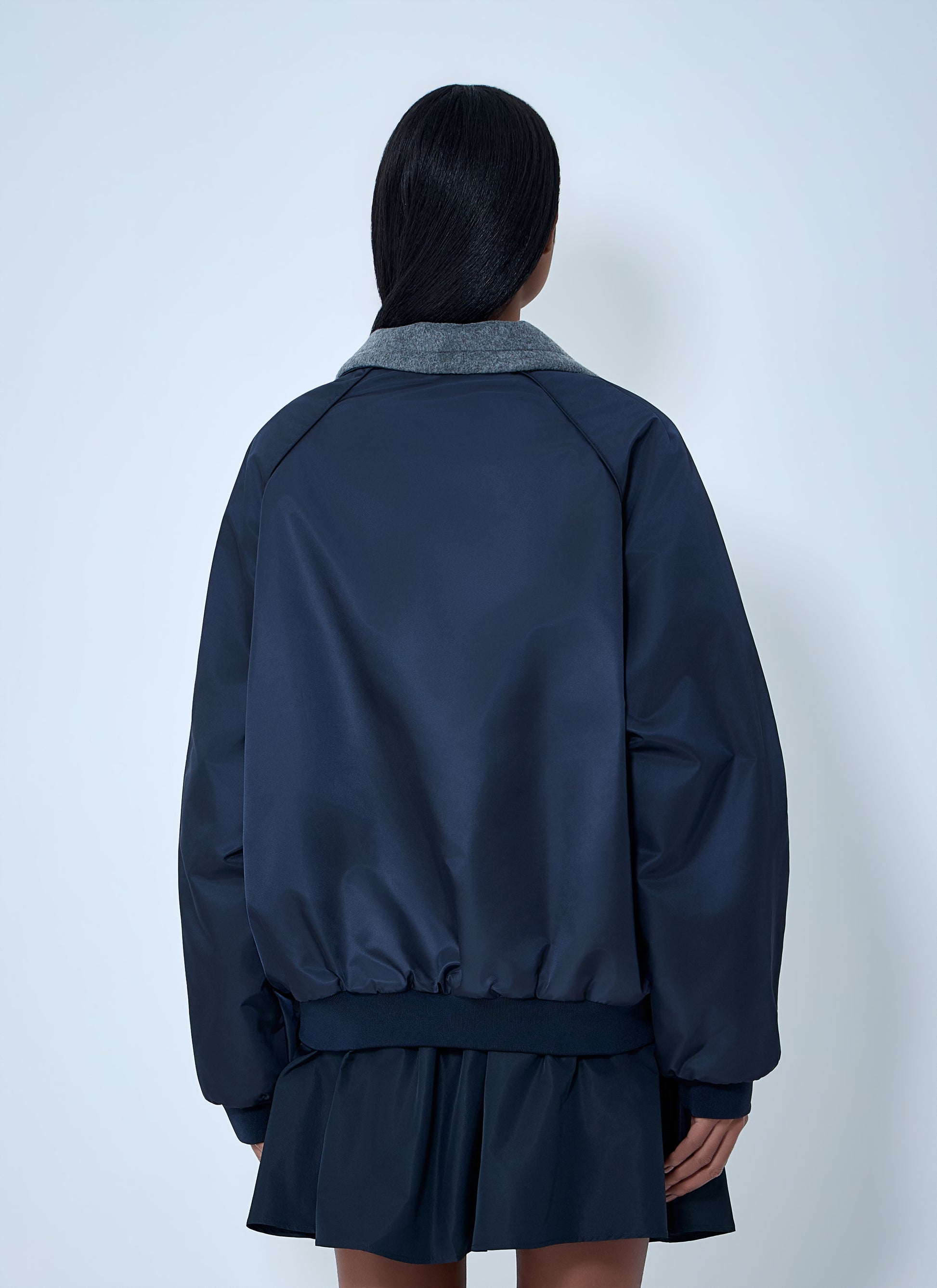 Miu Miu Women Technical Gazar And Fleece Bomber Jacket MIU MIU