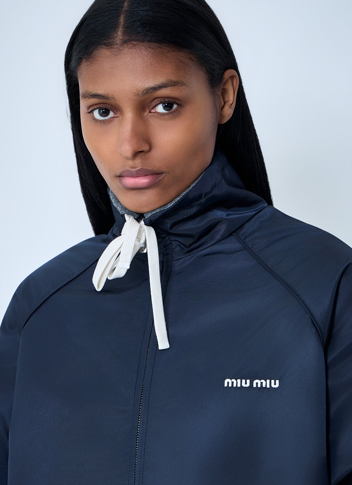 Miu Miu Women Technical Gazar And Fleece Bomber Jacket MIU MIU