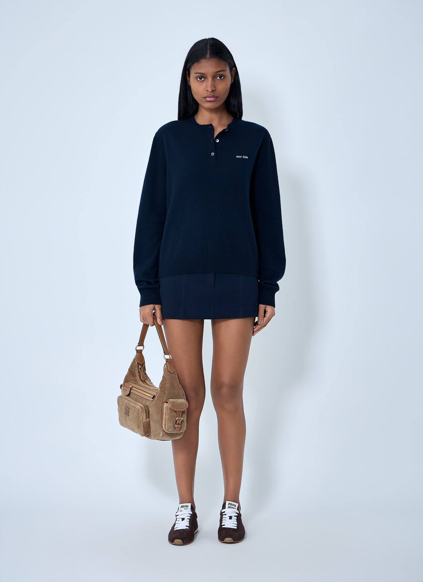 Miu Miu Women Milano Rib Mini Skirt MIU MIU