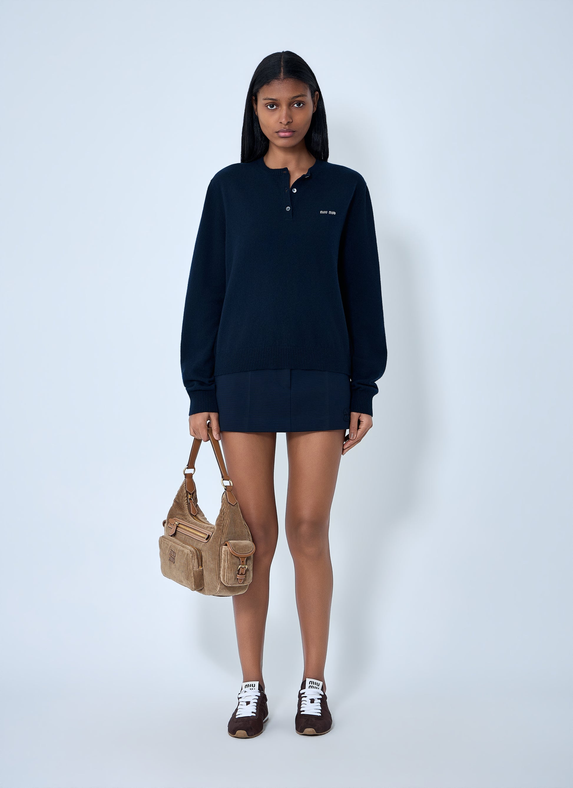 Miu Miu Women Milano Rib Mini Skirt MIU MIU