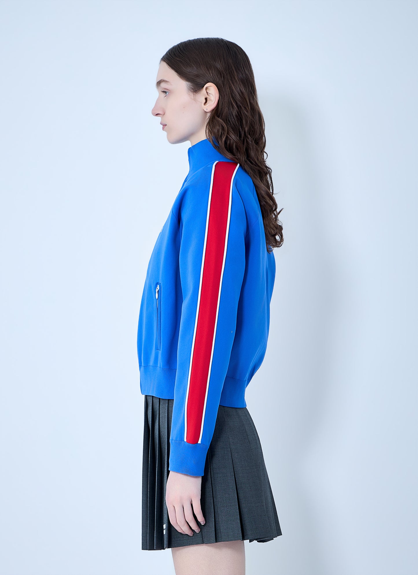 Miu Miu Women Technical Yarn Zipper Sweatshirt MIU MIU