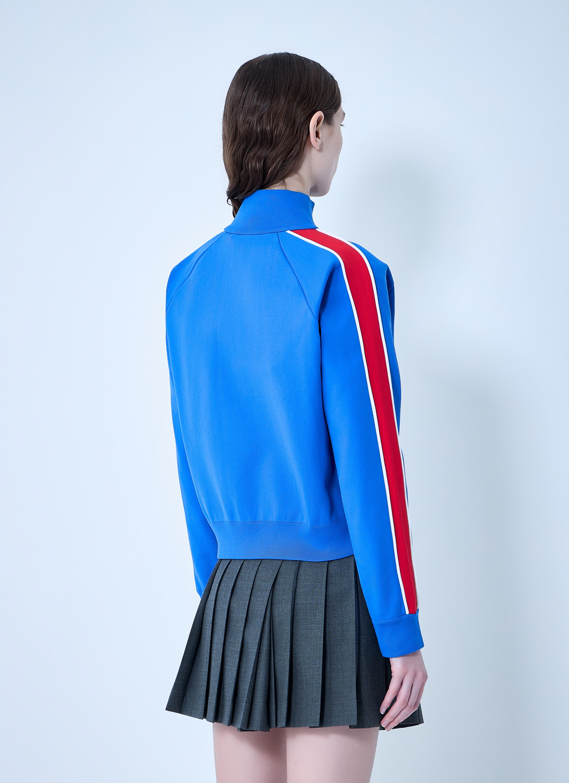 Miu Miu Women Technical Yarn Zipper Sweatshirt MIU MIU