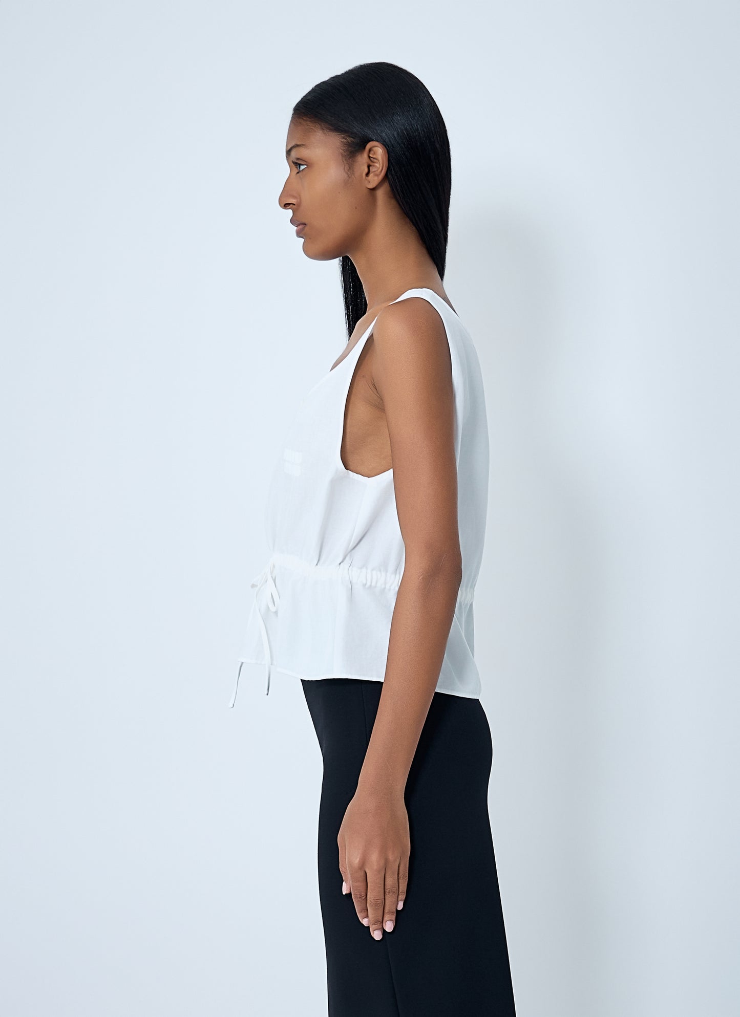Miu Miu Women Logo Motif Drawstring Top MIU MIU
