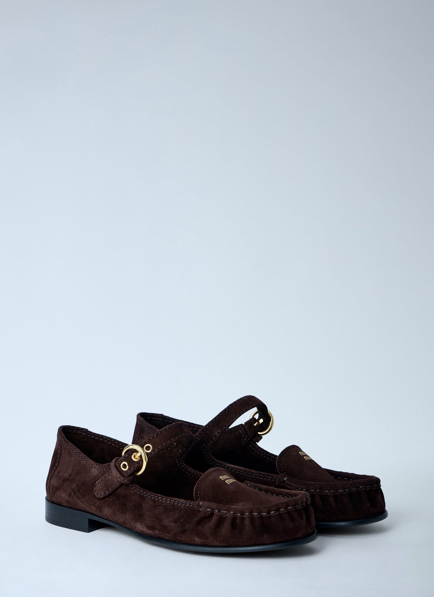 Miu Miu Women Suede Mary Jane Loafers MIU MIU