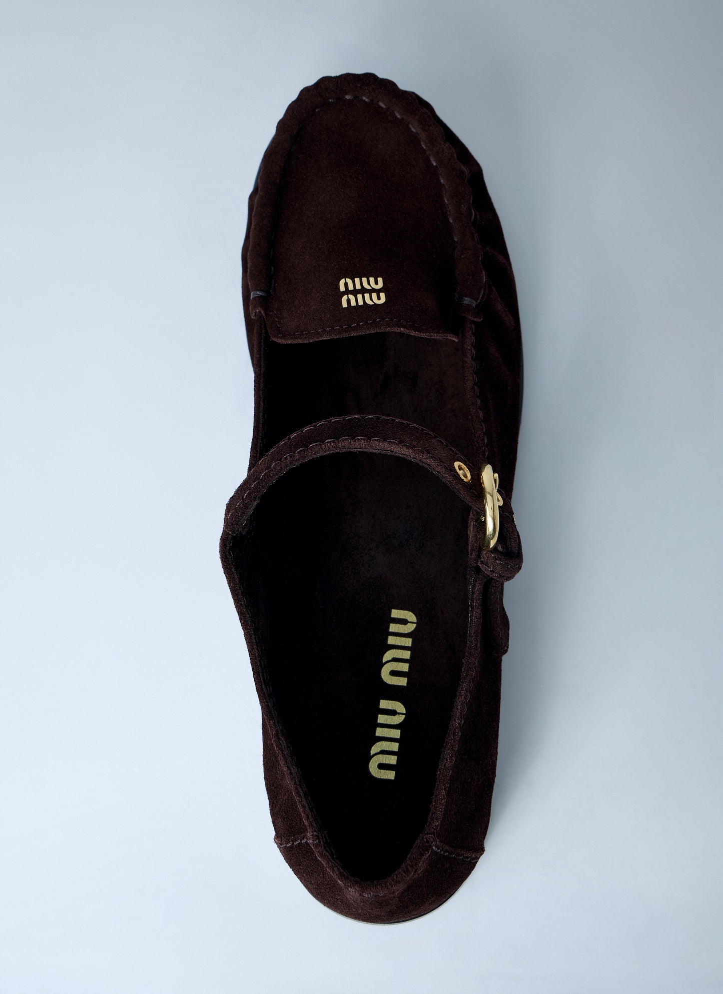 Miu Miu Women Suede Mary Jane Loafers MIU MIU