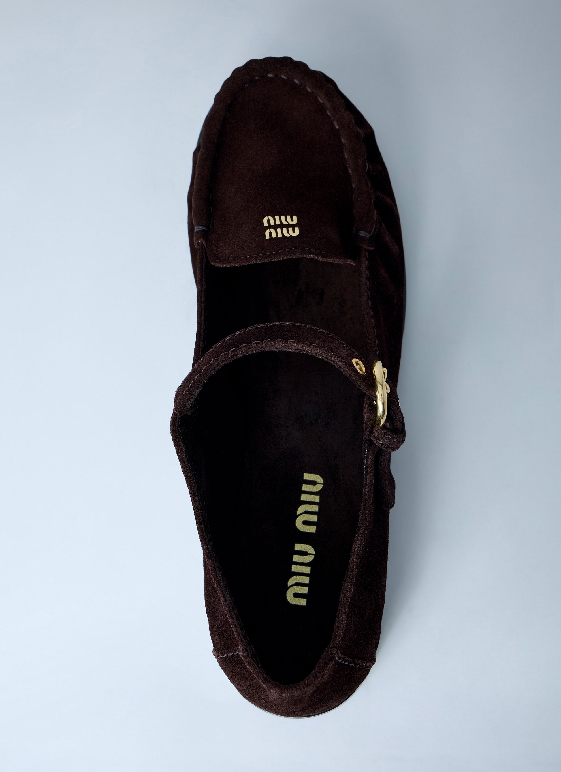 Miu Miu Women Suede Mary Jane Loafers MIU MIU