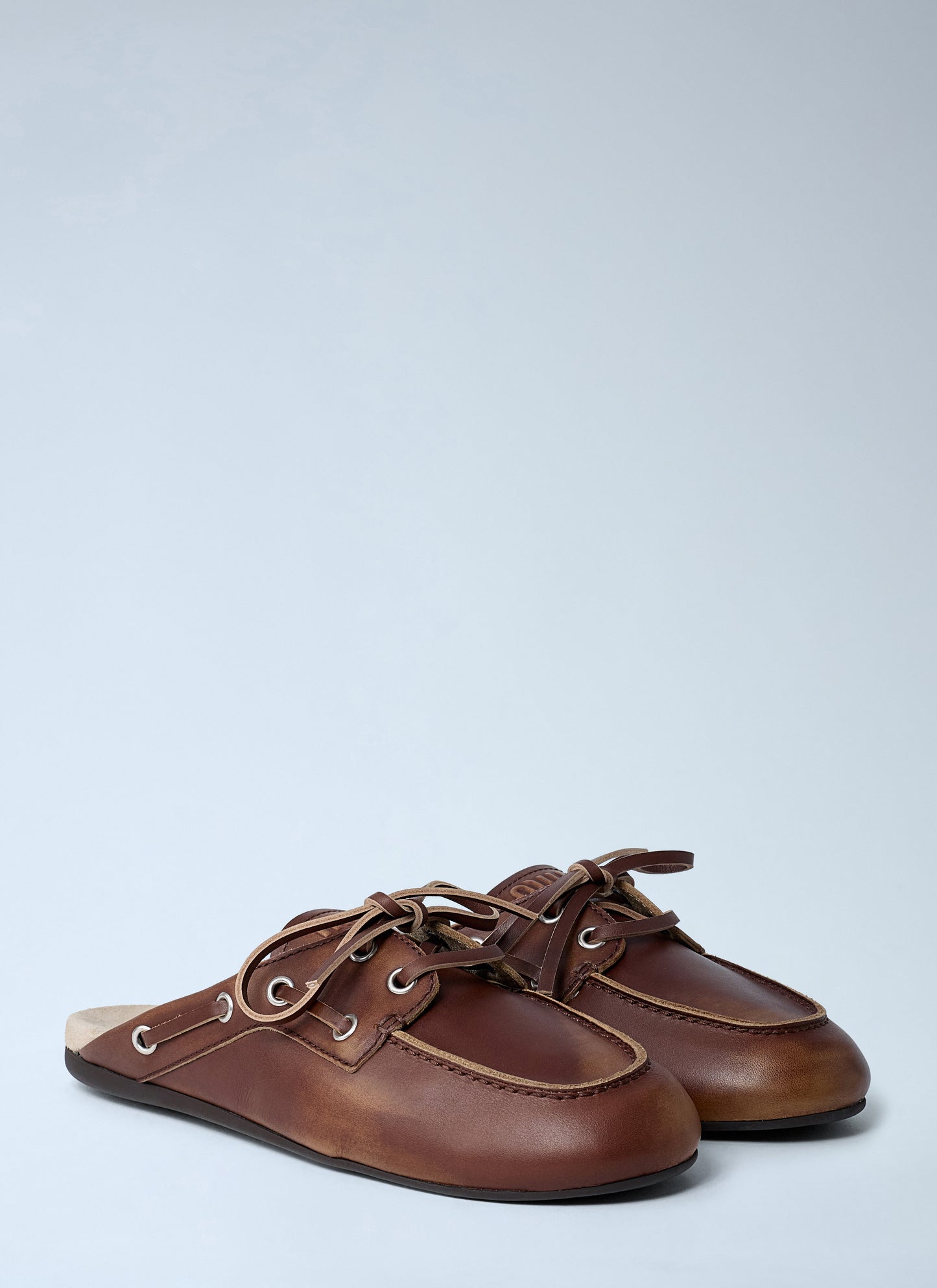 Miu Miu Women Leather Lace-Up Mules MIU MIU