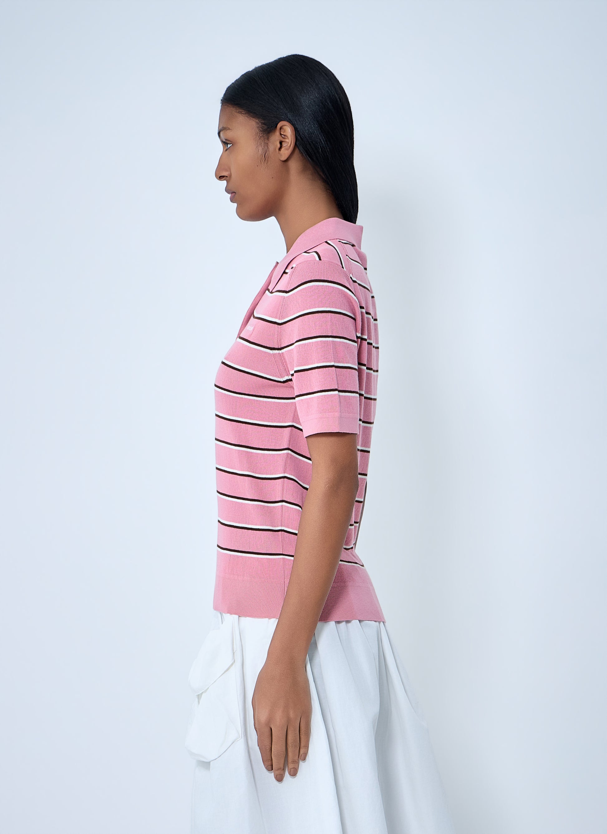 Miu Miu Women Striped Polo Shirt MIU MIU