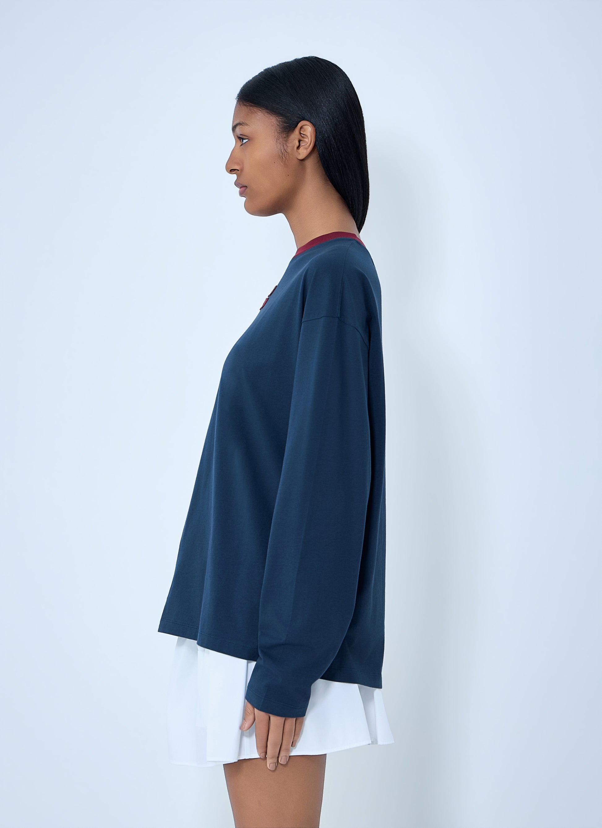 Miu Miu Women Cotton Jersey Sweatshirt With Logo Motif MIU MIU