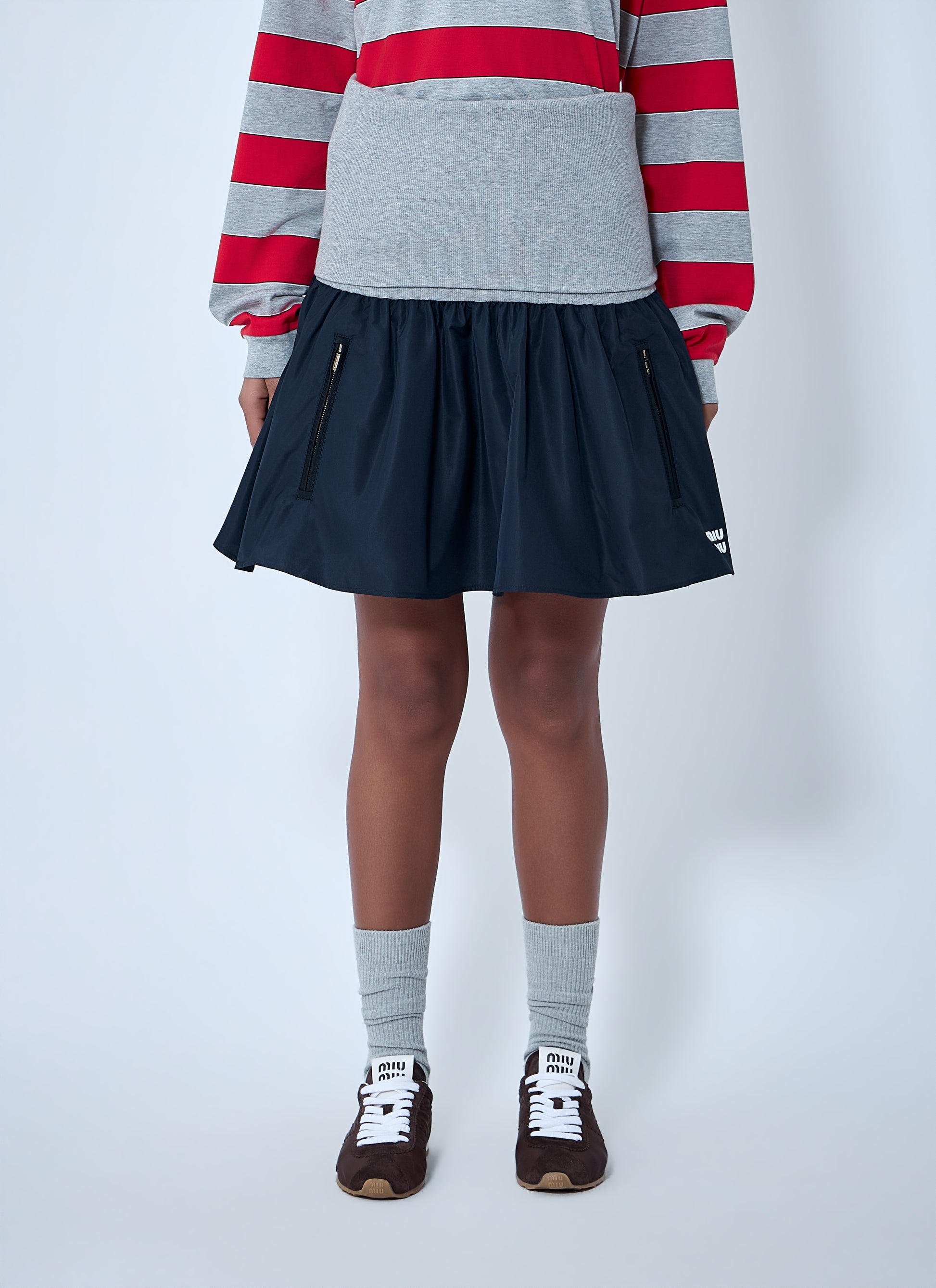 Miu Miu Women Gathered Mini Skirt MIU MIU