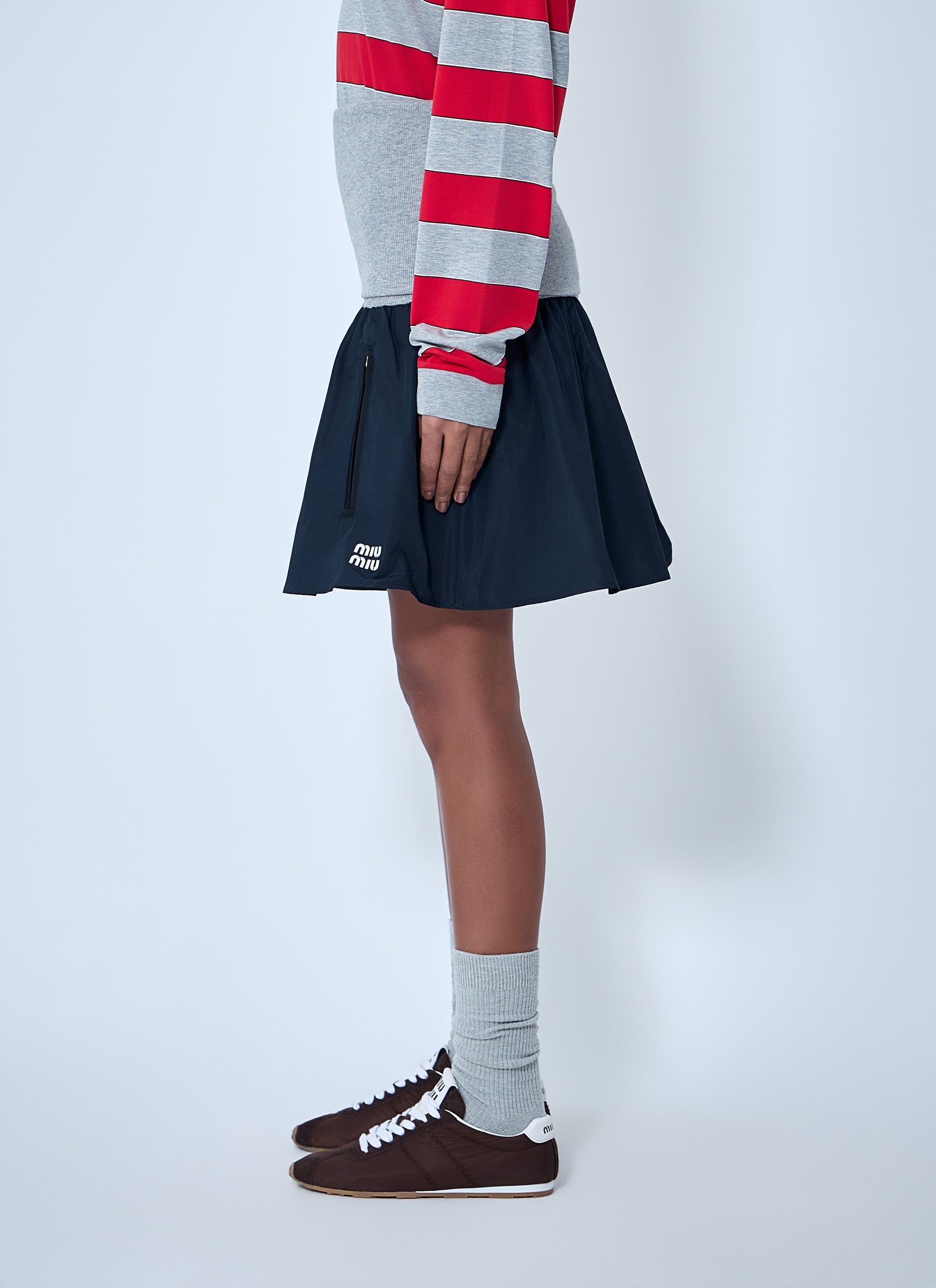 Miu Miu Women Gathered Mini Skirt MIU MIU