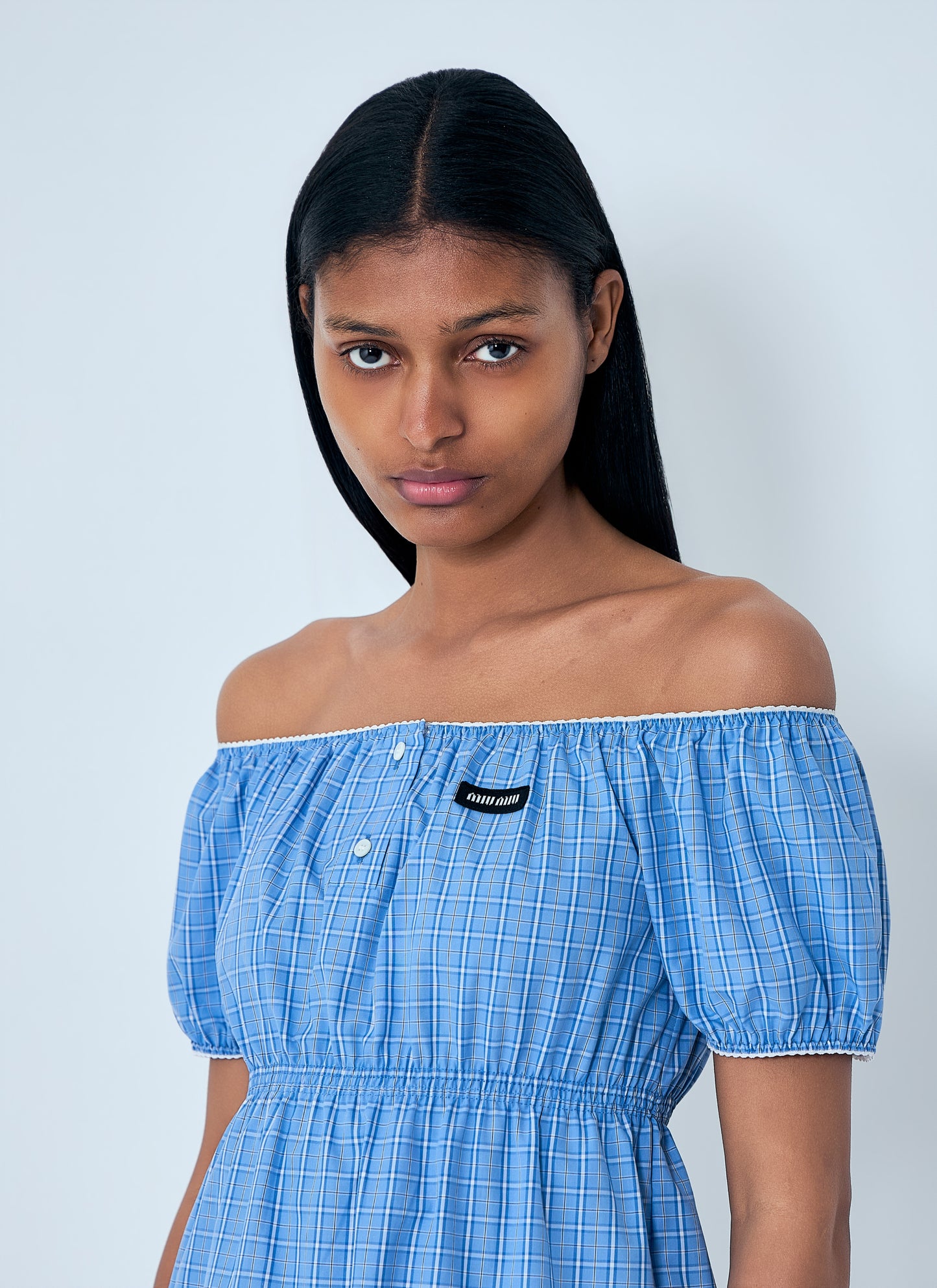 Miu Miu Women Plaid-Pattern Mini Dress MIU MIU