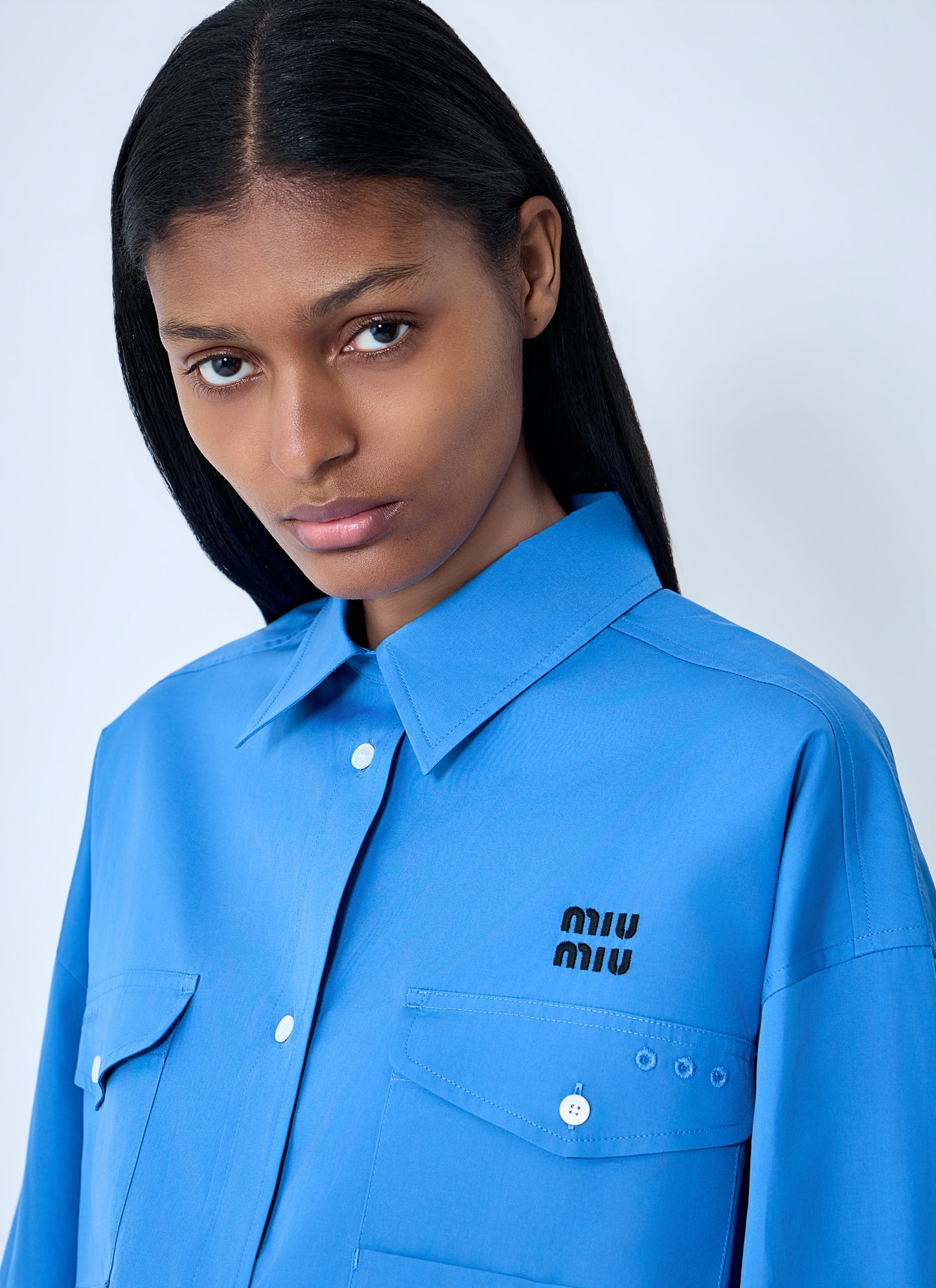 Miu Miu Women Cropped Utility Shirt MIU MIU