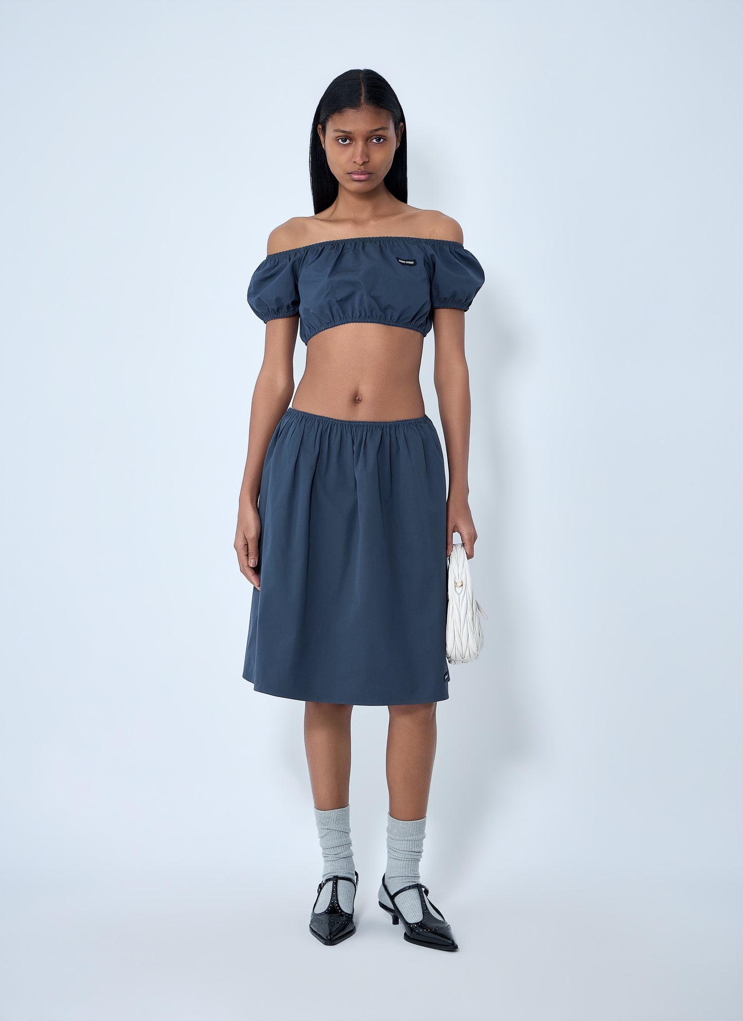 Miu Miu Women Elasticated Waist A-Line Skirt MIU MIU
