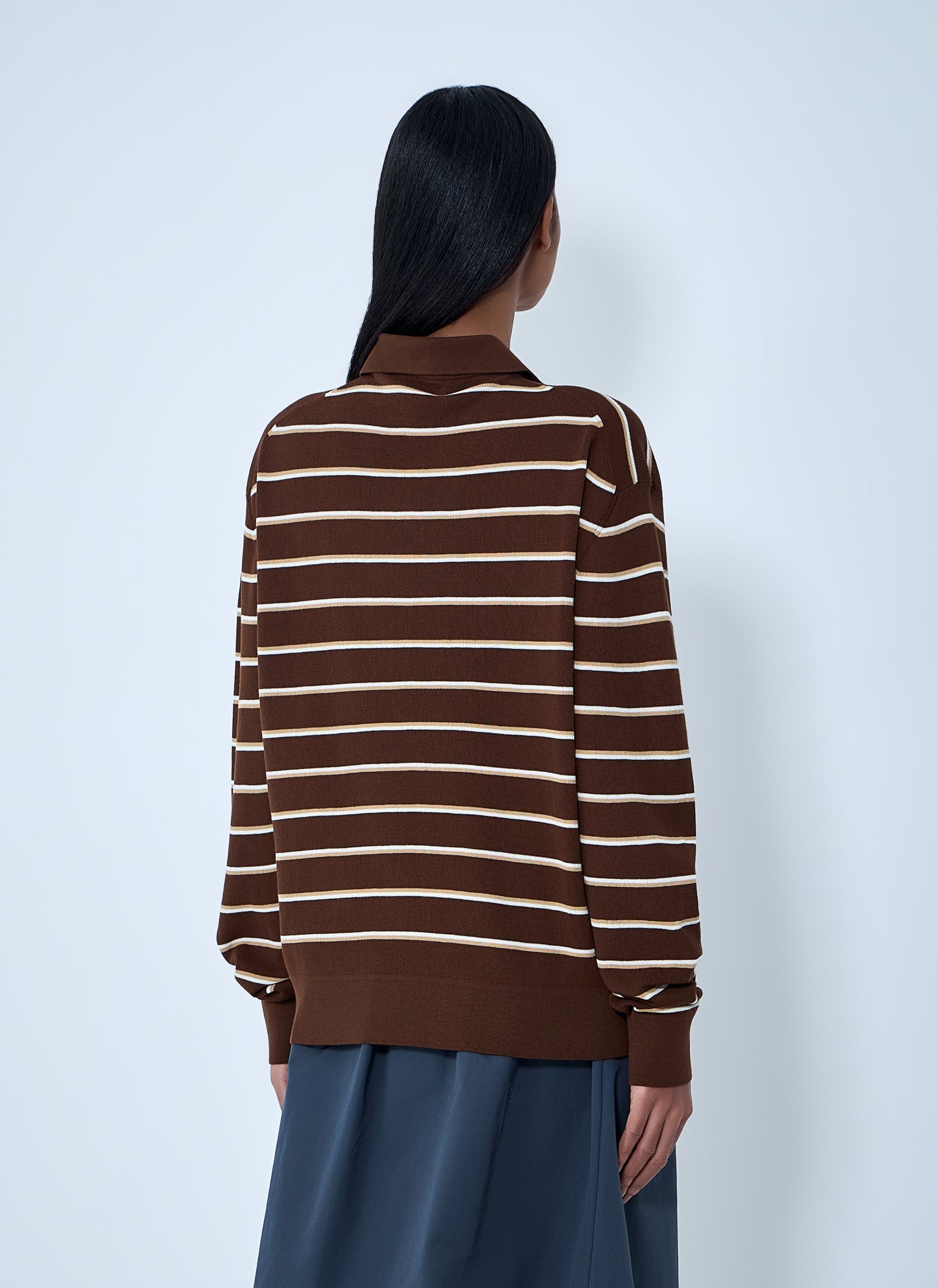 Miu Miu Women Striped Knit Polo Sweater MIU MIU