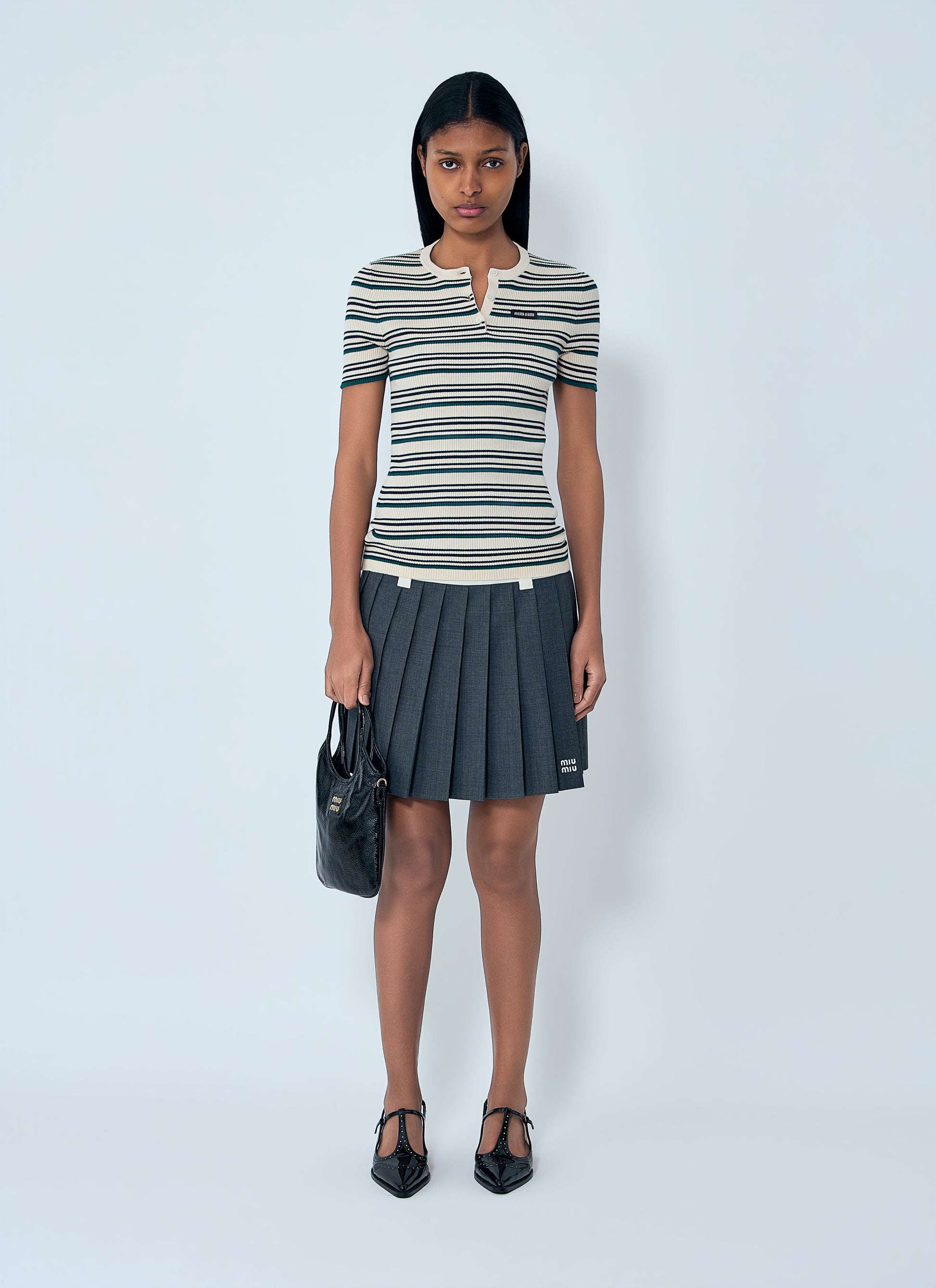 Miu Miu Women Stripes T-Shirt MIU MIU