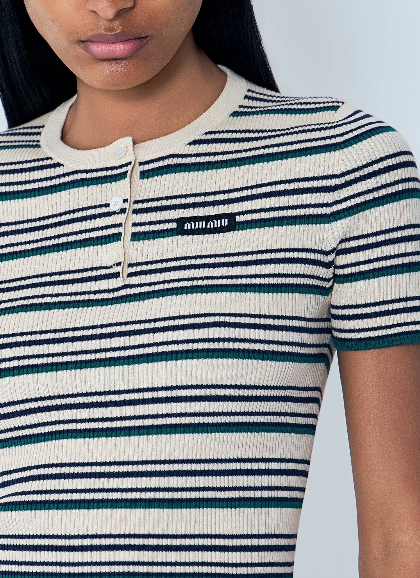 Miu Miu Women Stripes T-Shirt MIU MIU