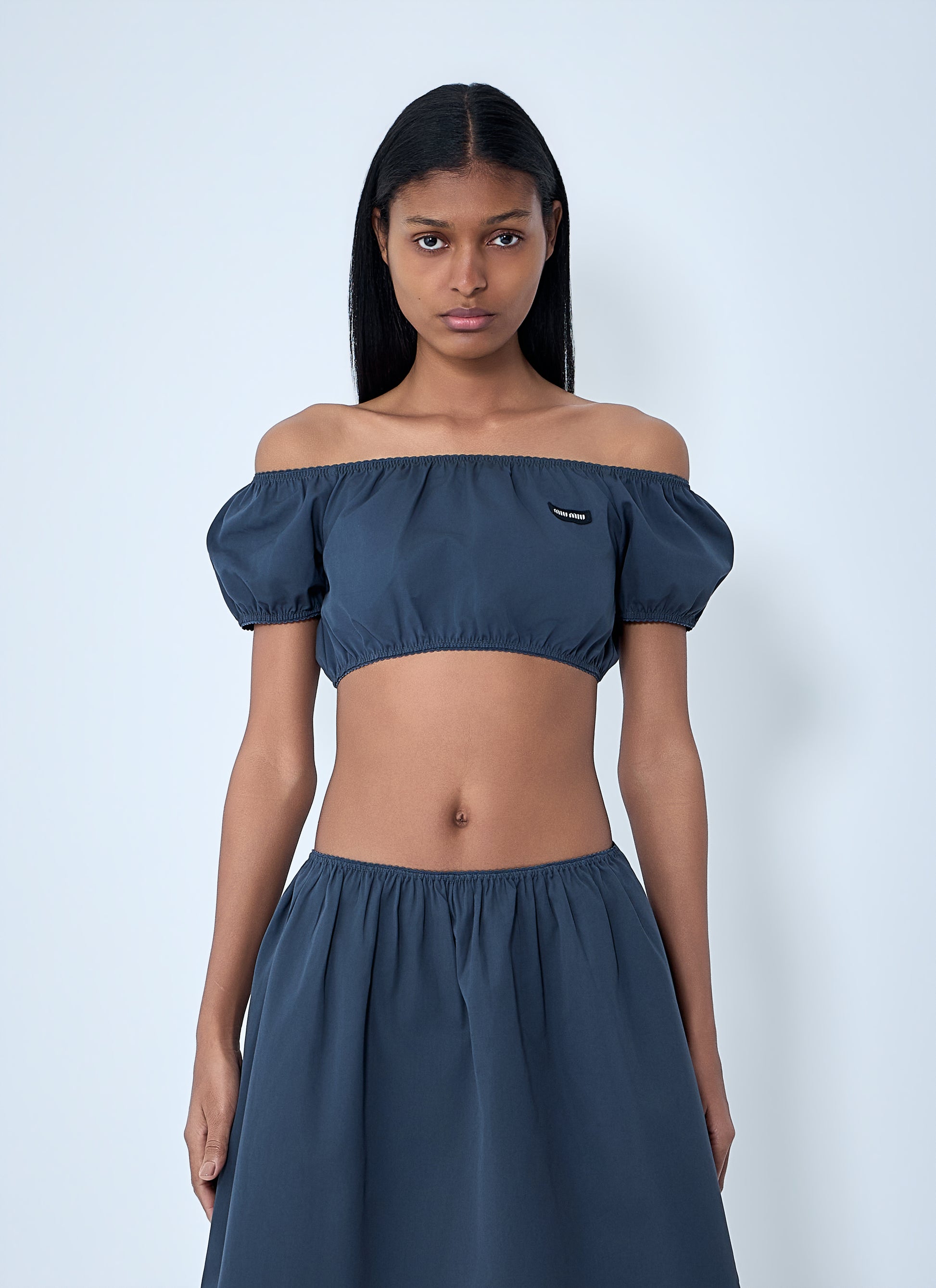 Miu Miu Women Off-Shoulder Crop Top MIU MIU