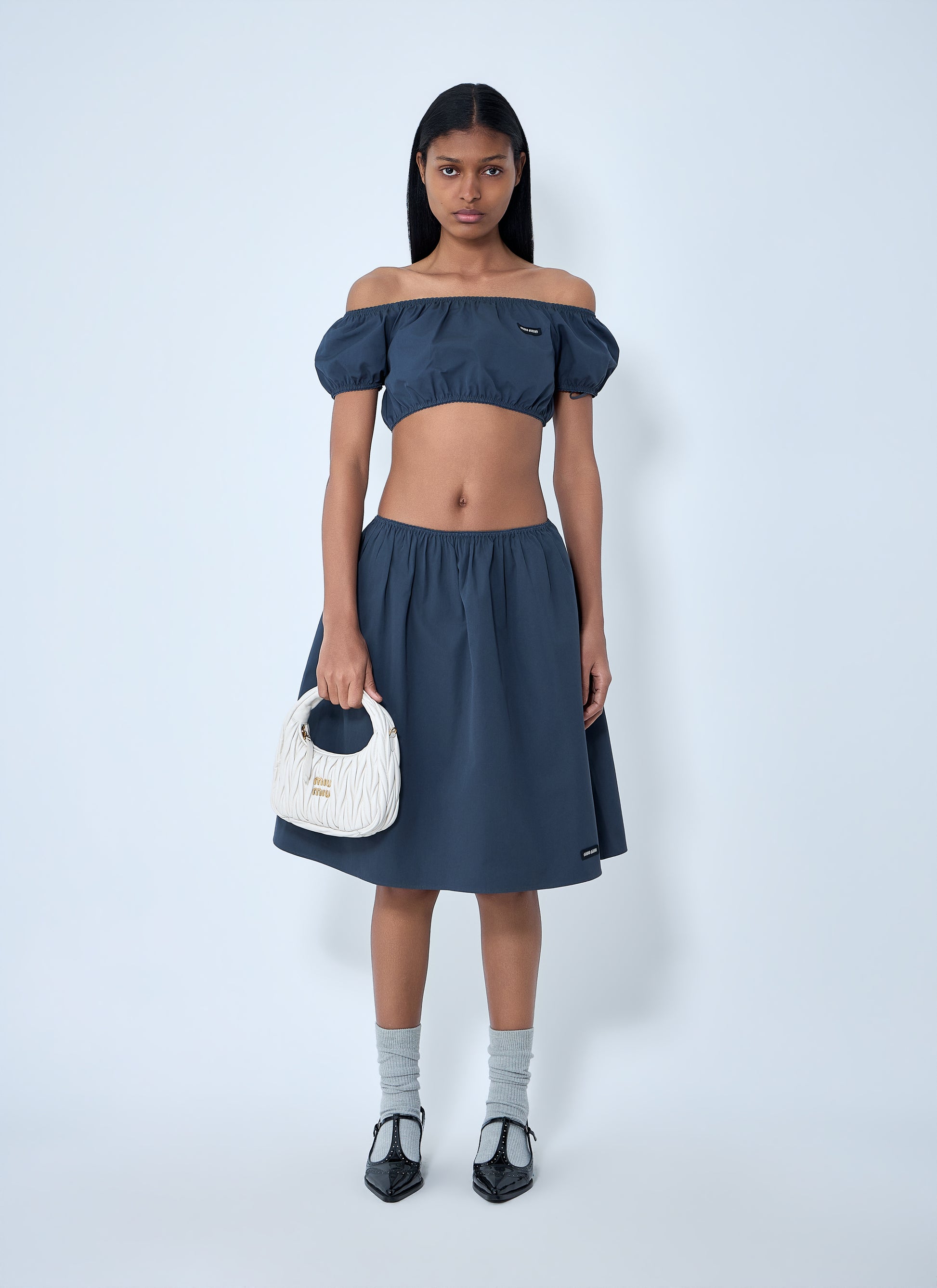 Miu Miu Women Off-Shoulder Crop Top MIU MIU