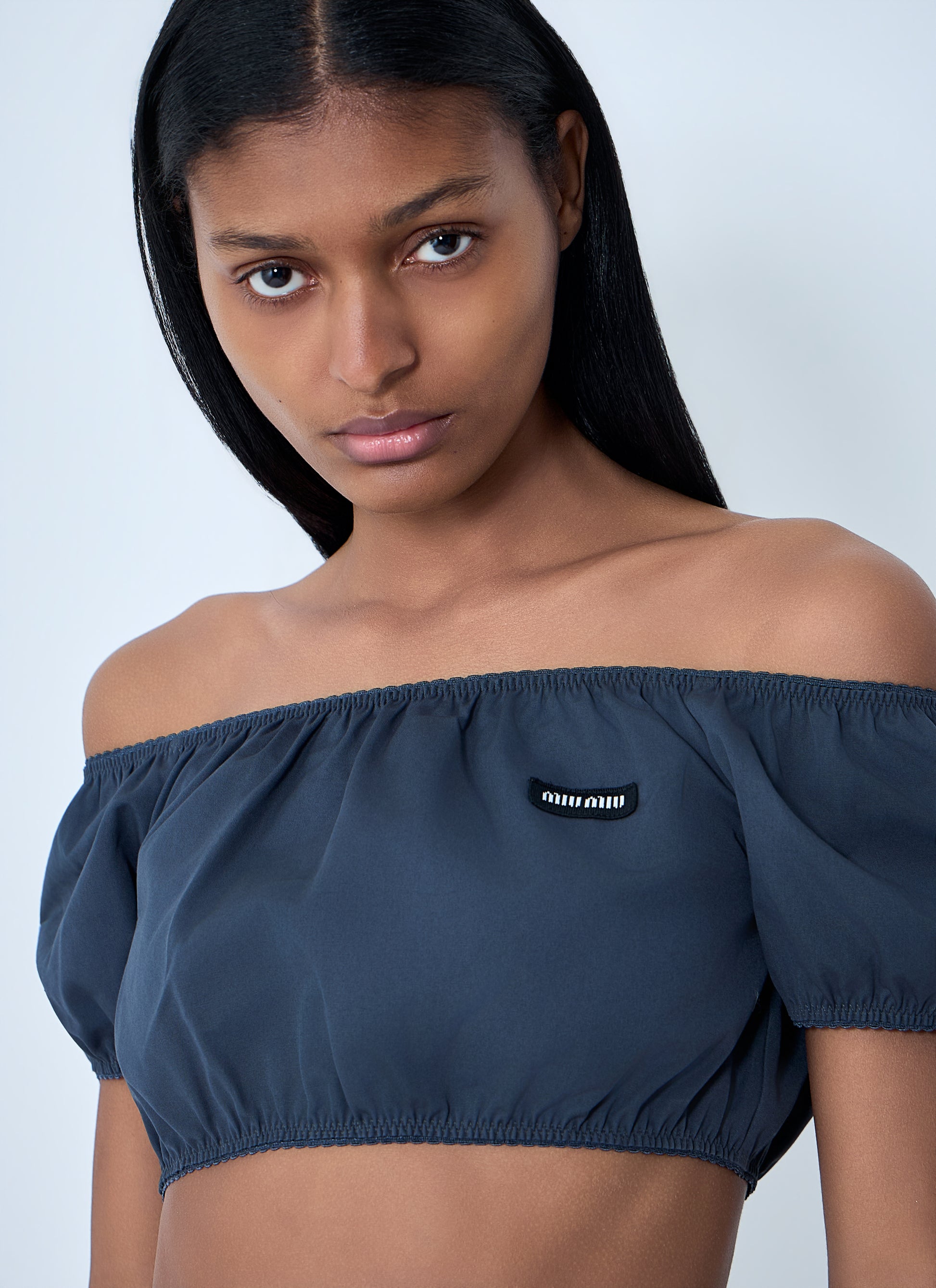 Miu Miu Women Off-Shoulder Crop Top MIU MIU